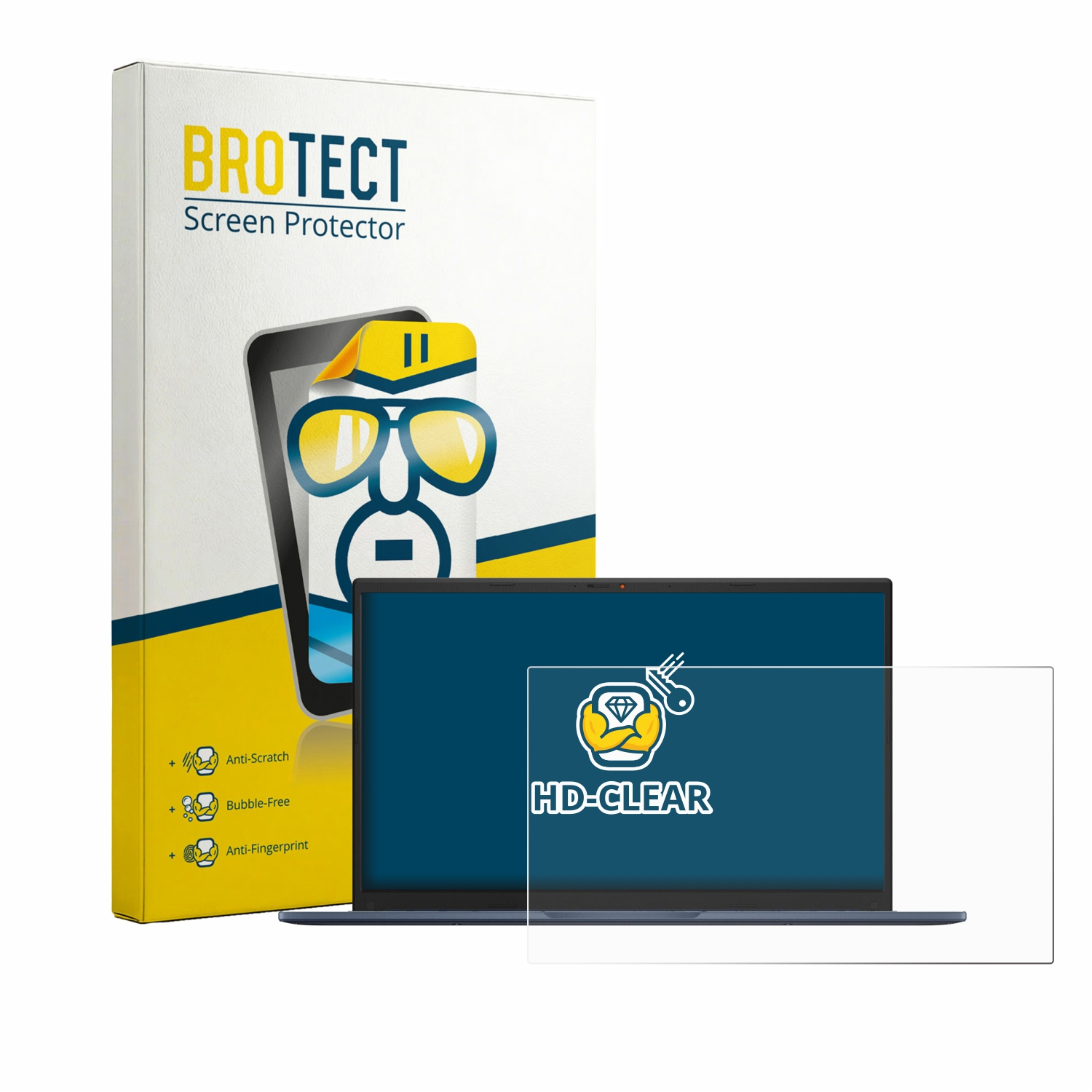 BROTECT Displayschutzfolie für Laptops mit Anti-Kratz-, Blasenfrei- und Anti-Fingerabdruck-Eigenschaften.
