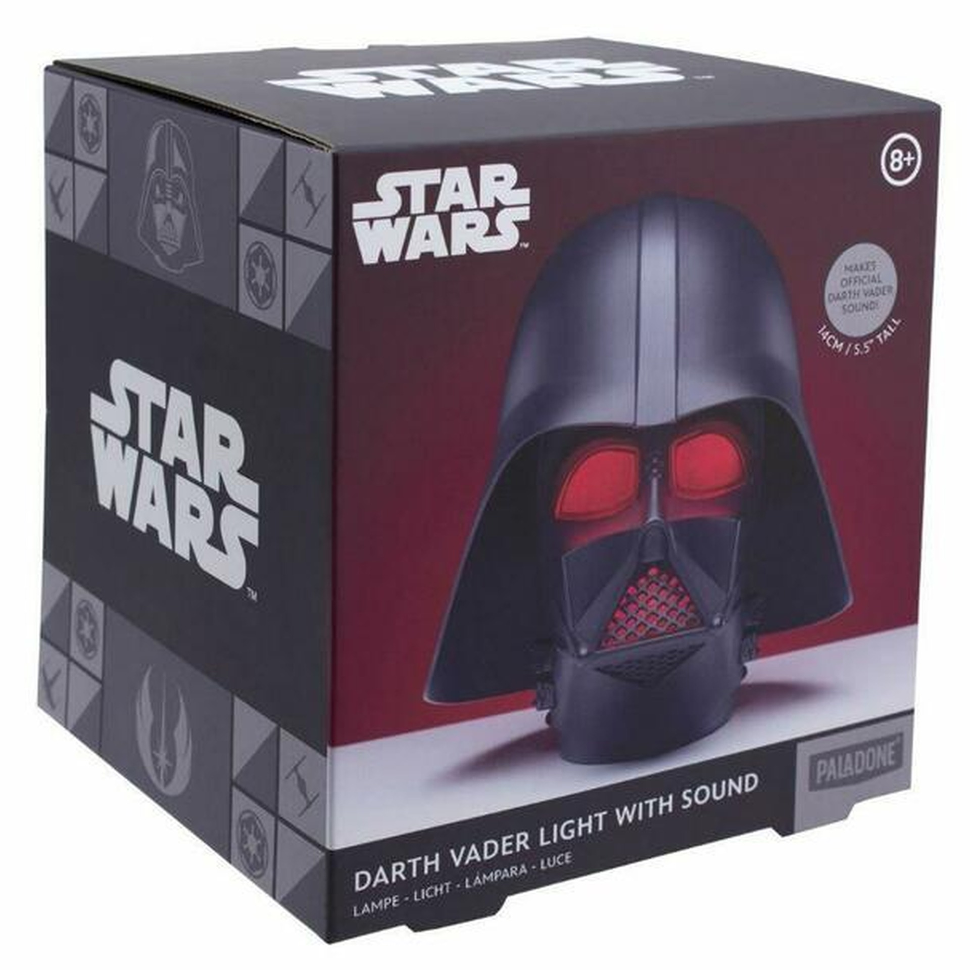 Opakowanie Star Wars Darth Vader światło z dźwiękiem. Hełm ma czerwone oczy.