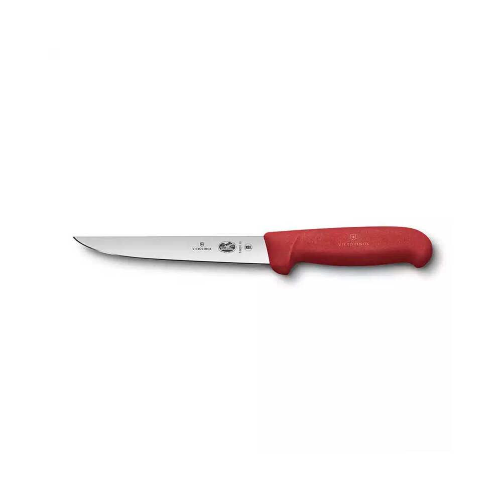 Kırmızı saplı Victorinox bıçağı, beyaz arka plan üzerinde gösterilmiştir.