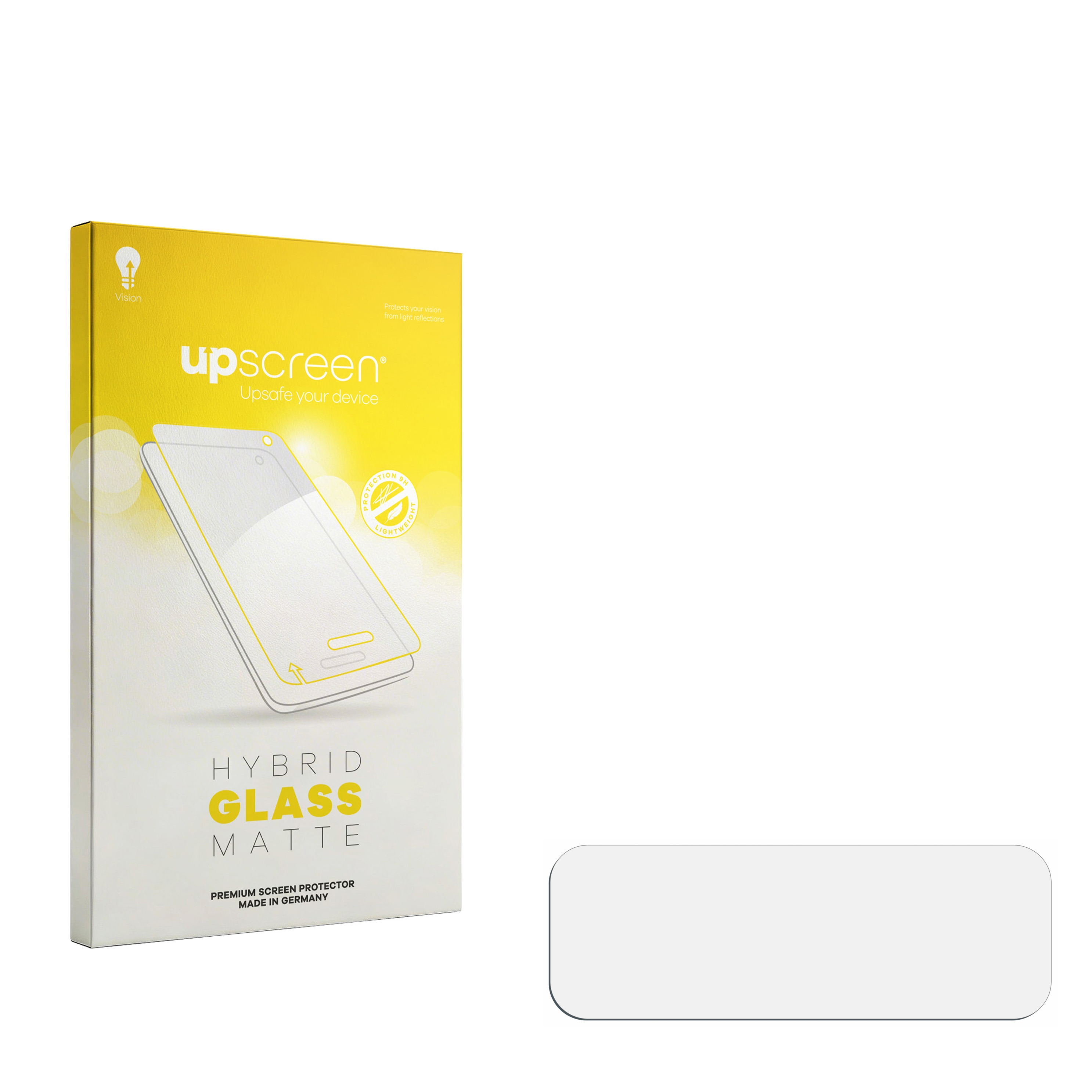 Verpackung für einen matten Displayschutz aus Hybridglas.