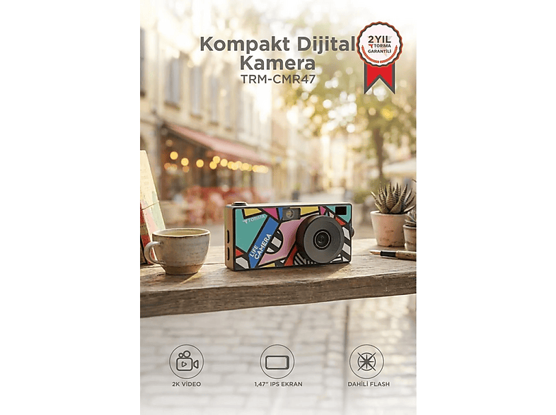TORIMA Life Dijital Kamera Selfie Video Mini Fotoğraf Makinesi CMR47 Vlog Kamerası Siyah
