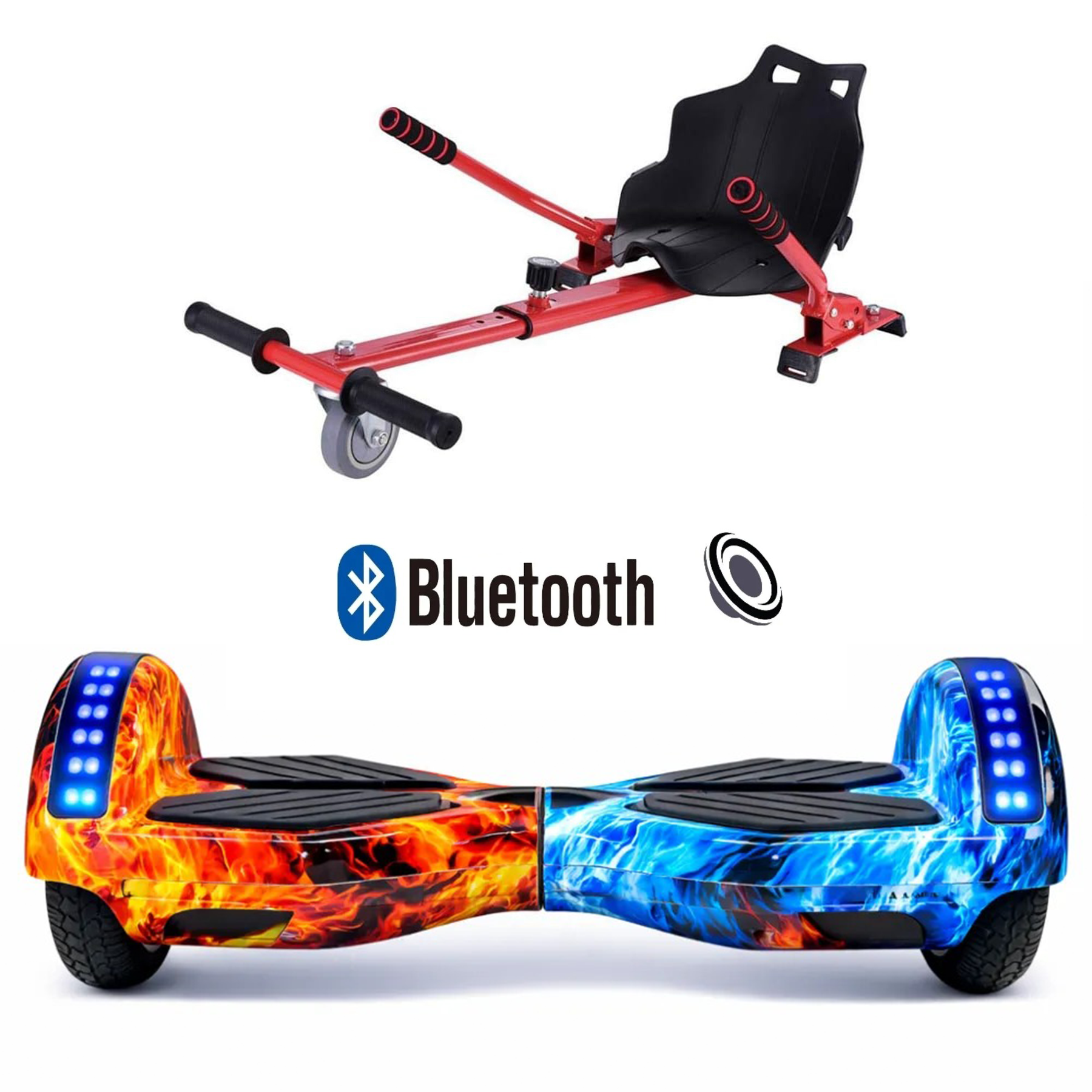 CITYMATE Elektrikli Kaykay 8.5 inç + Hoverkart Set Akıllı Denge Ledli Bluetooth D10 Hoverboard