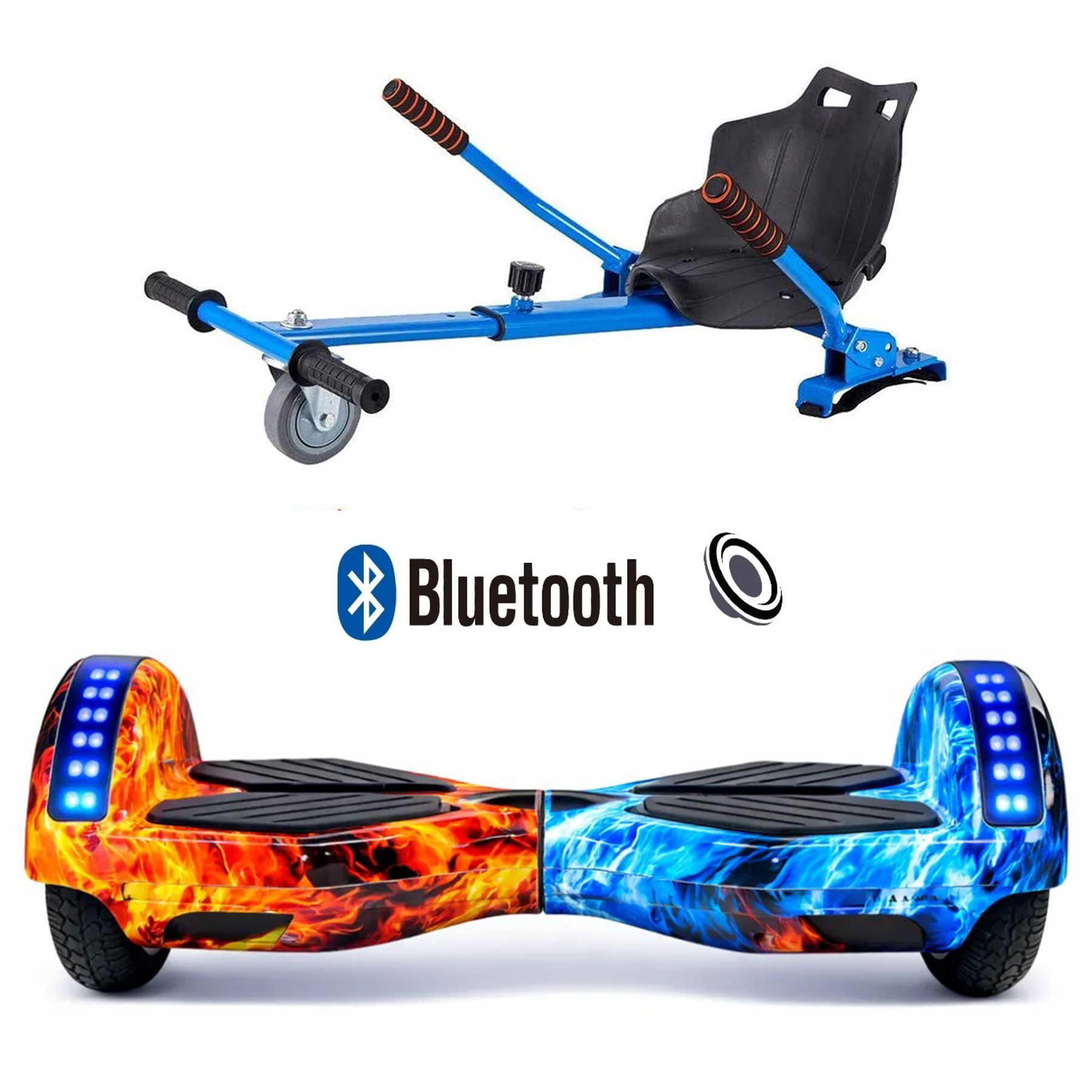 CITYMATE Elektrikli Kaykay 8.5 inç + Hoverkart Set Akıllı Denge Ledli Bluetooth D10 Hoverboard
