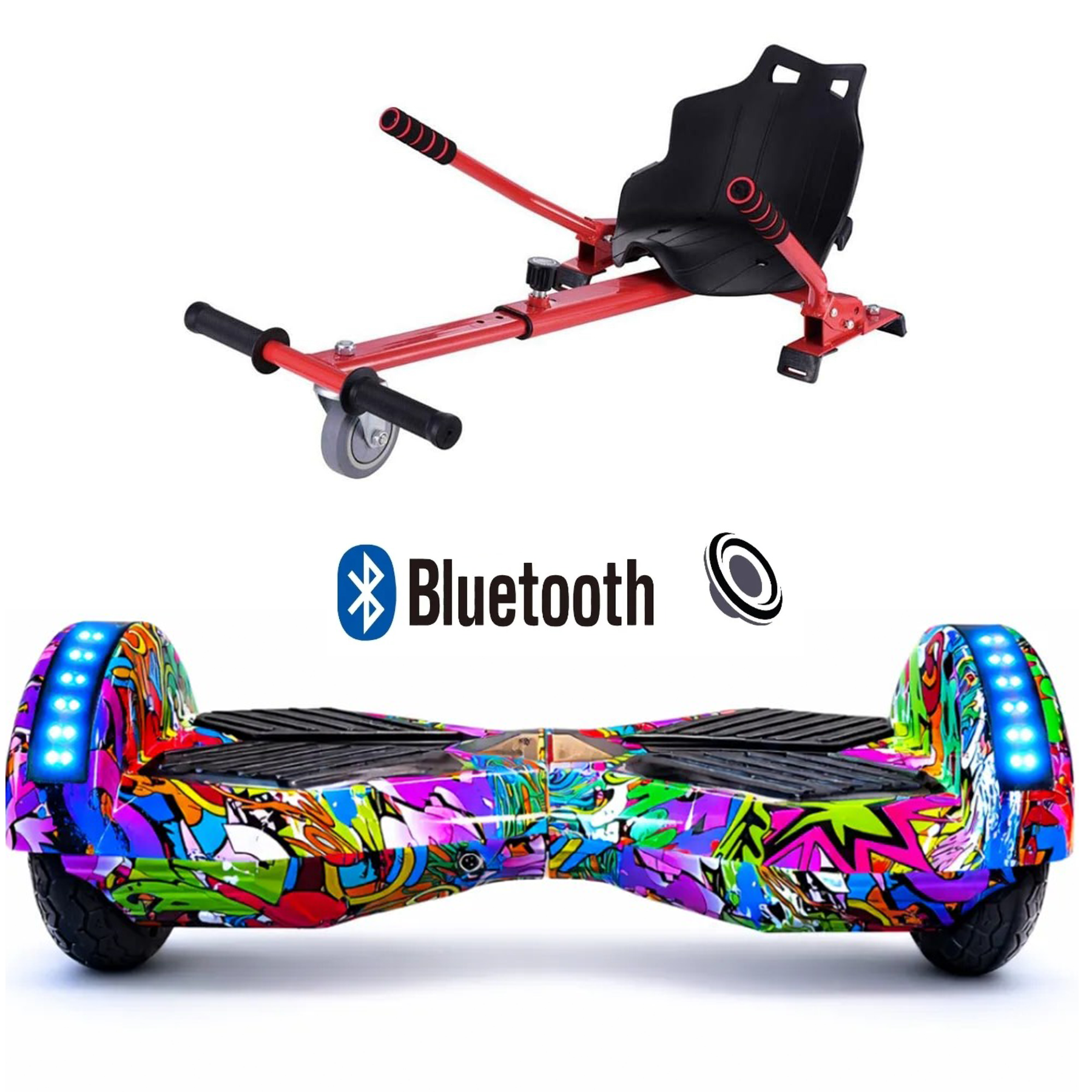 CITYMATE Elektrikli Kaykay 8.5 inç + Hoverkart Set Akıllı Denge Ledli Bluetooth D04 Hoverboard