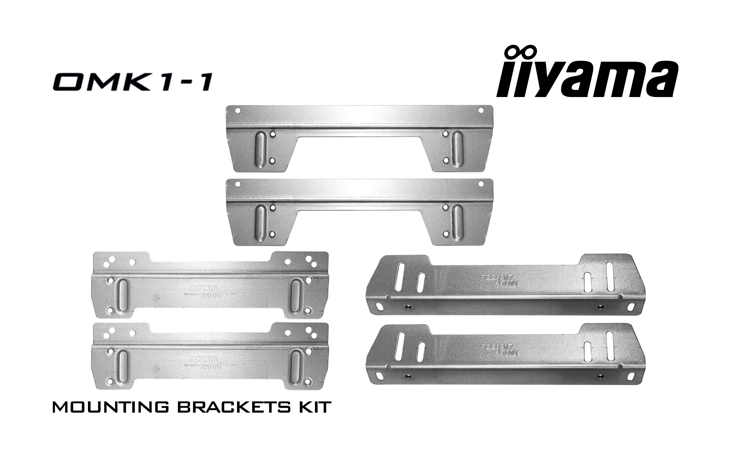 Kit de supports de montage Iiyama OMK1-1 en métal avec trous de vis.