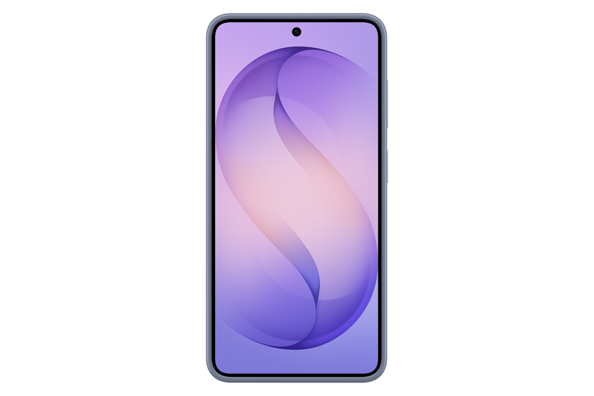 Uno smartphone con uno sfondo astratto viola e rosa.