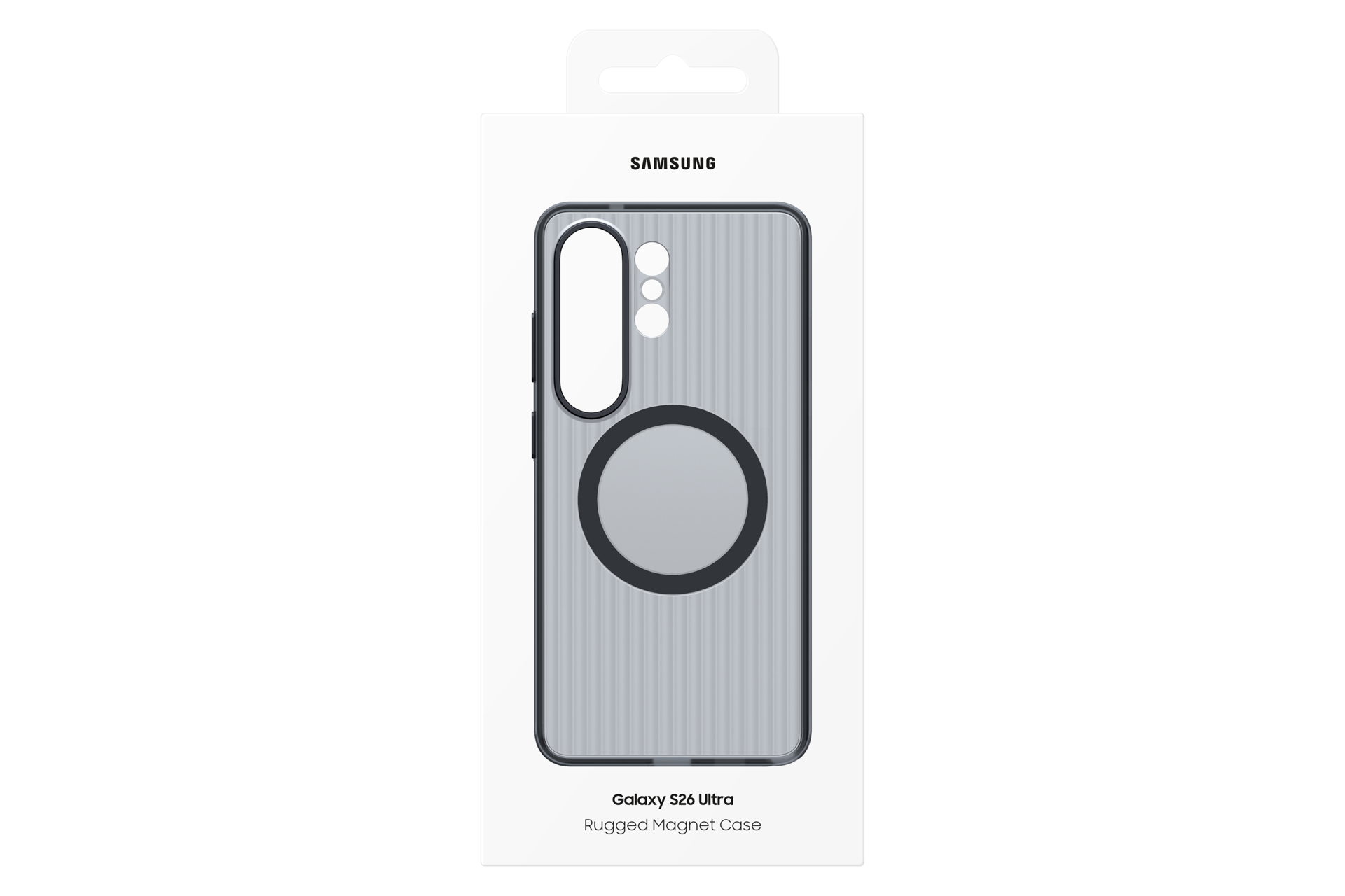 Embalaje de una funda magnética resistente Samsung Galaxy S26 Ultra.