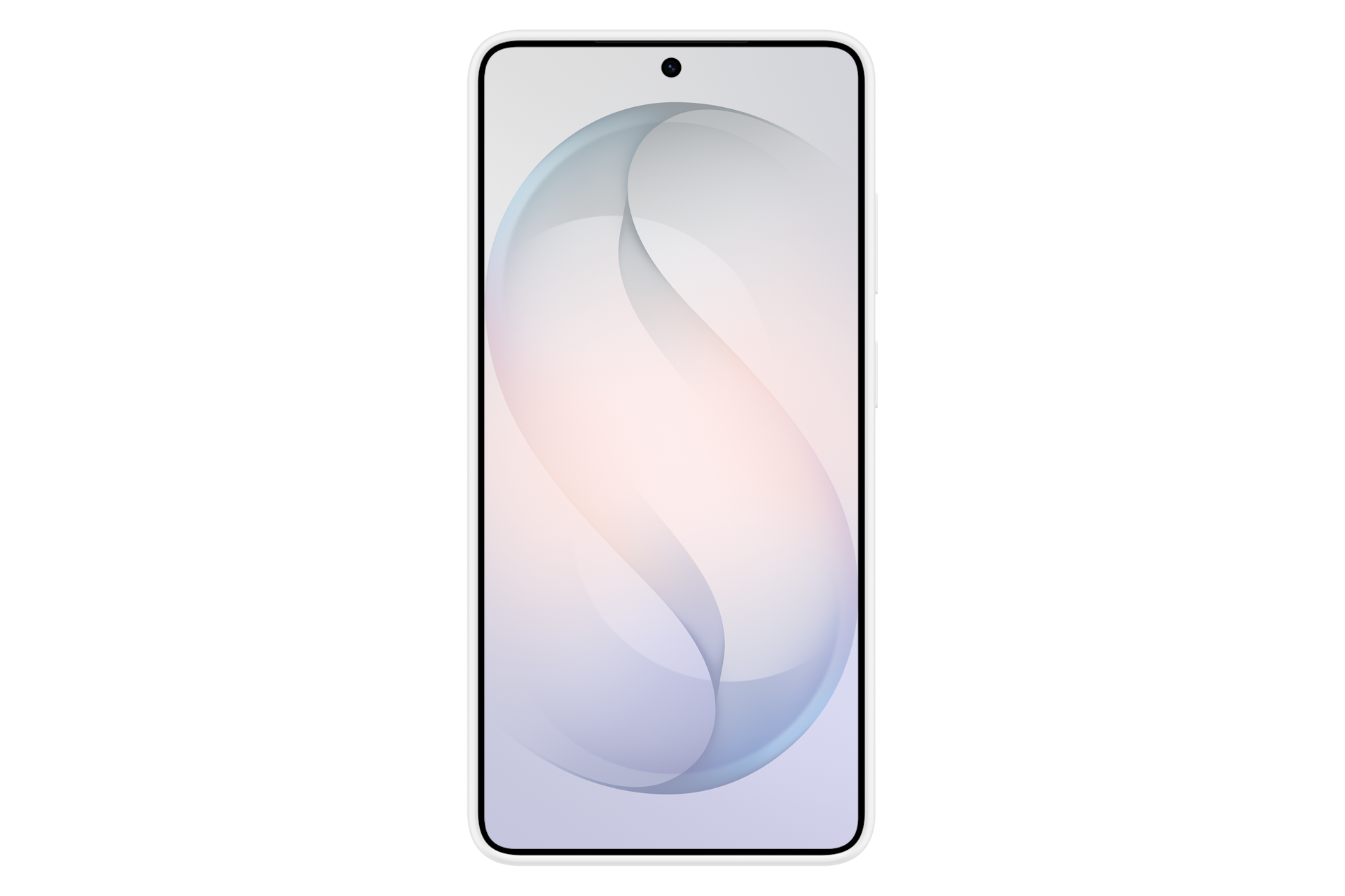 Ein Smartphone mit einem abstrakten, blauen und rosa Hintergrund auf dem Bildschirm.