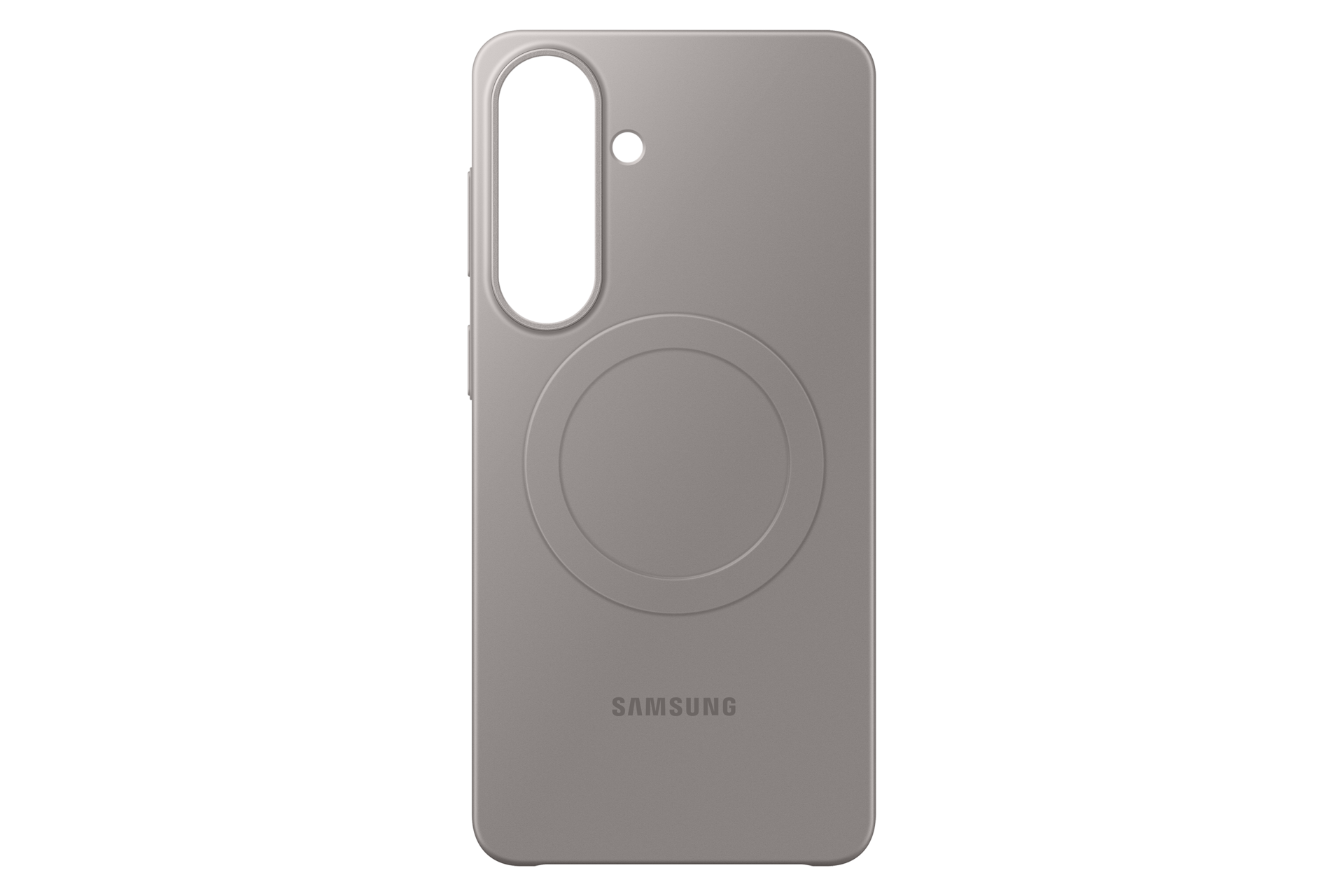 Custodia grigia per telefono Samsung con anello magnetico e ritaglio fotocamera.