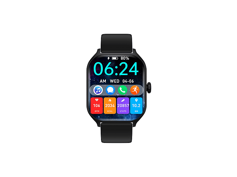 WESDAR K-088WT Türkçe Menü Sesli Görüşme IOS & Android Destekli Akıllı Saat Siyah