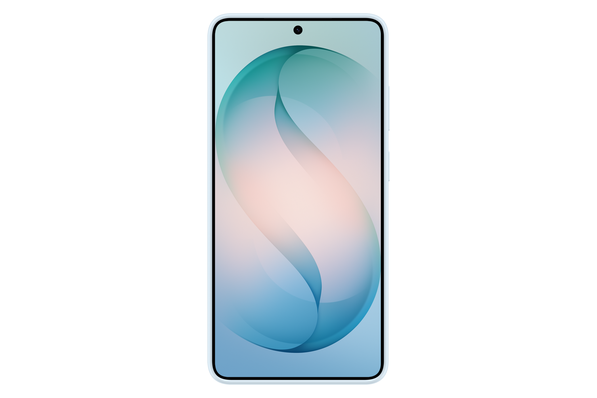 Ein Smartphone mit einem blauen und rosafarbenen Hintergrundbild.