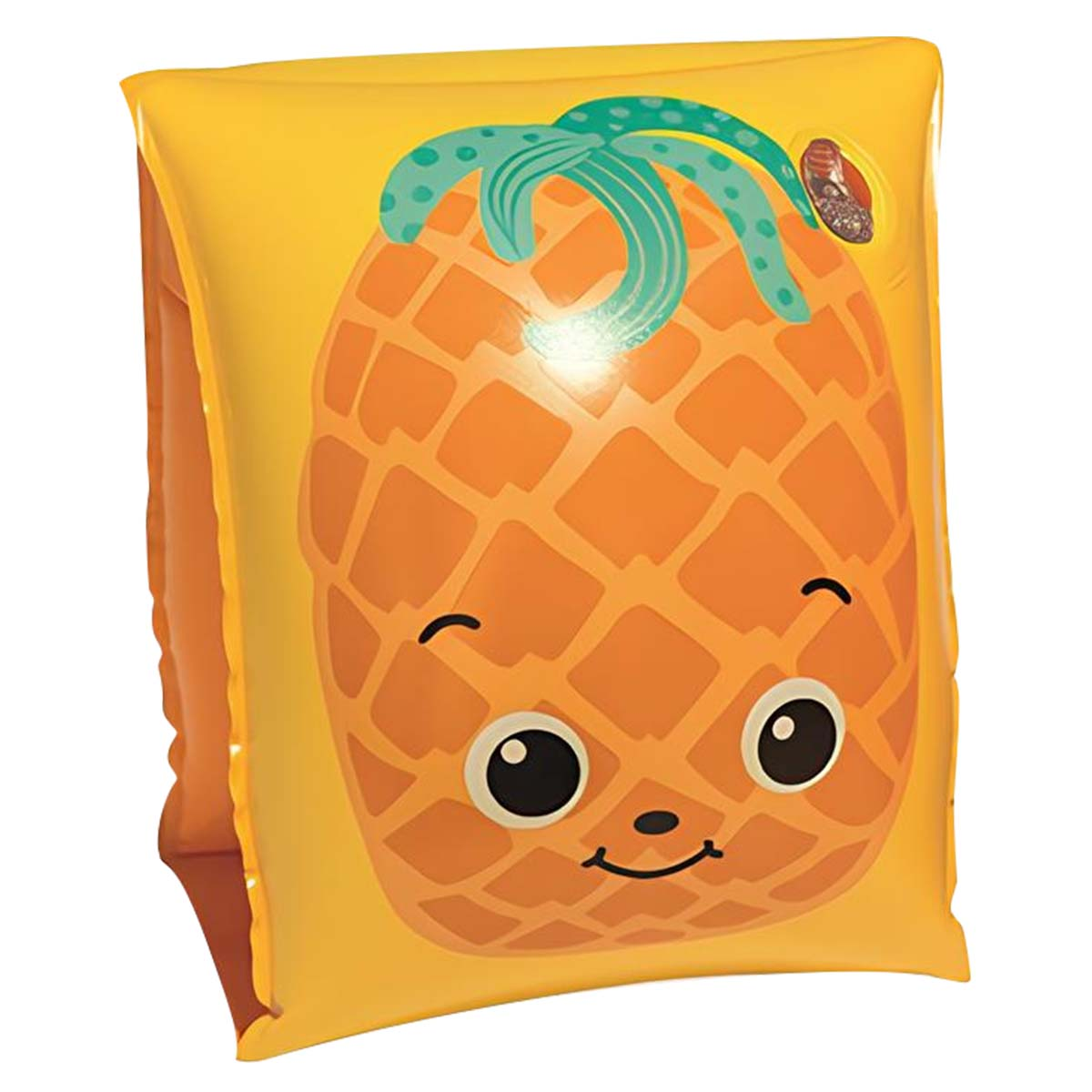 Braccioli gonfiabili gialli con faccina di ananas.