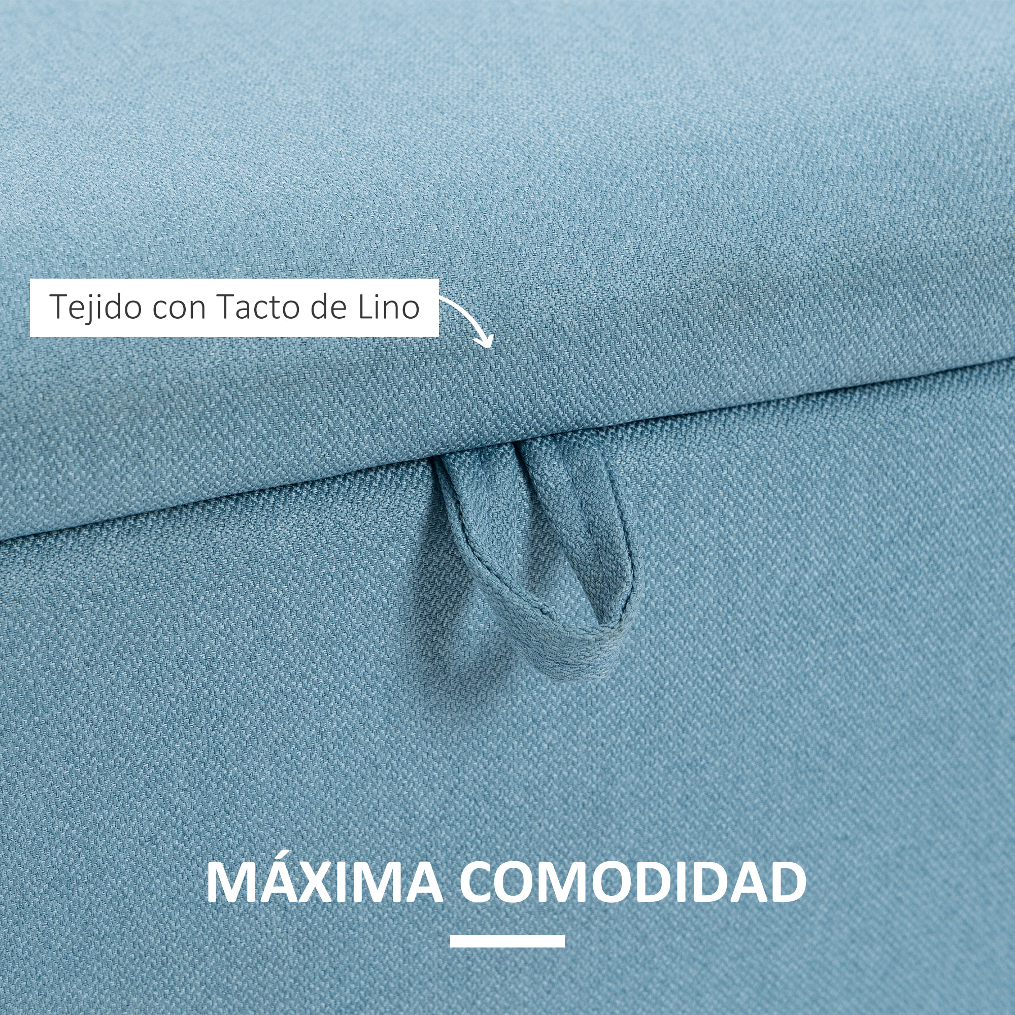 Tela azul con un lazo y texto.