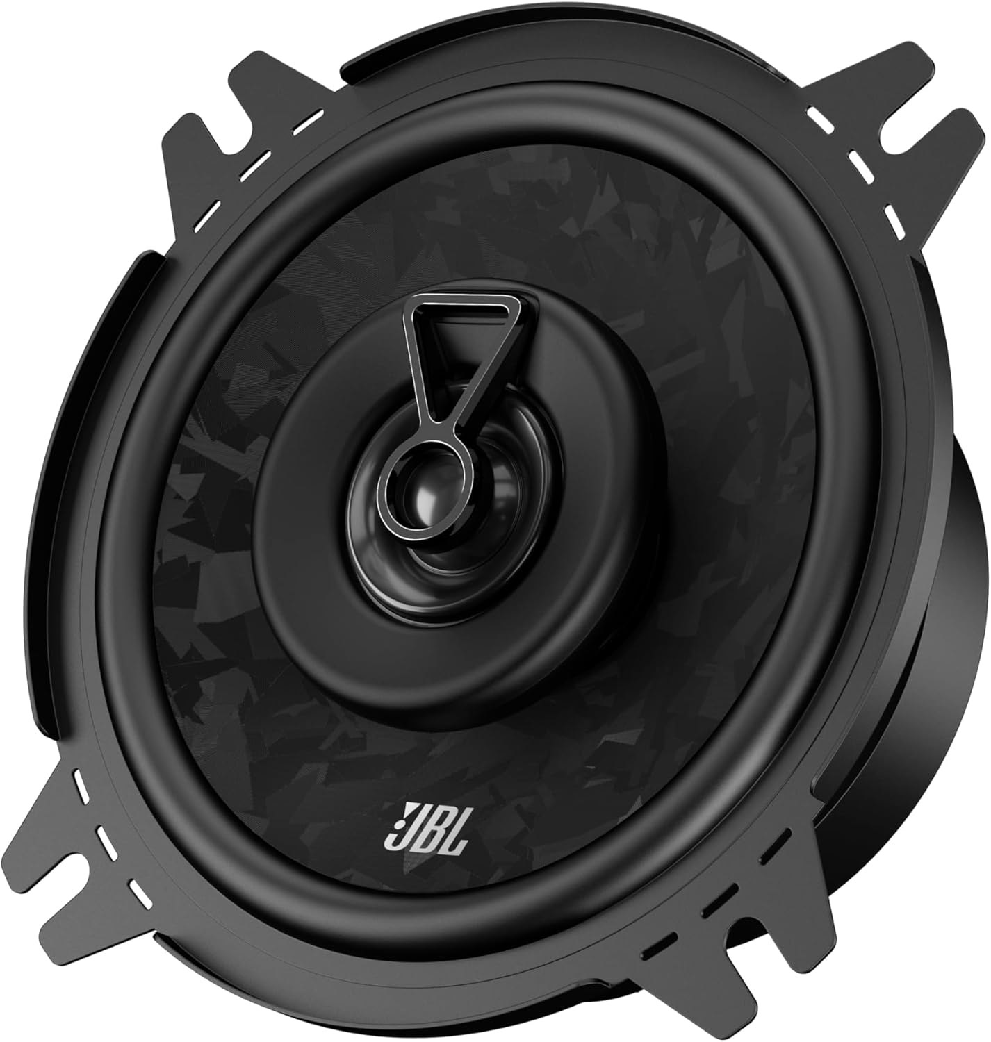 Schwarzer JBL Lautsprecher mit sichtbarem Logo und Montagehalterungen.