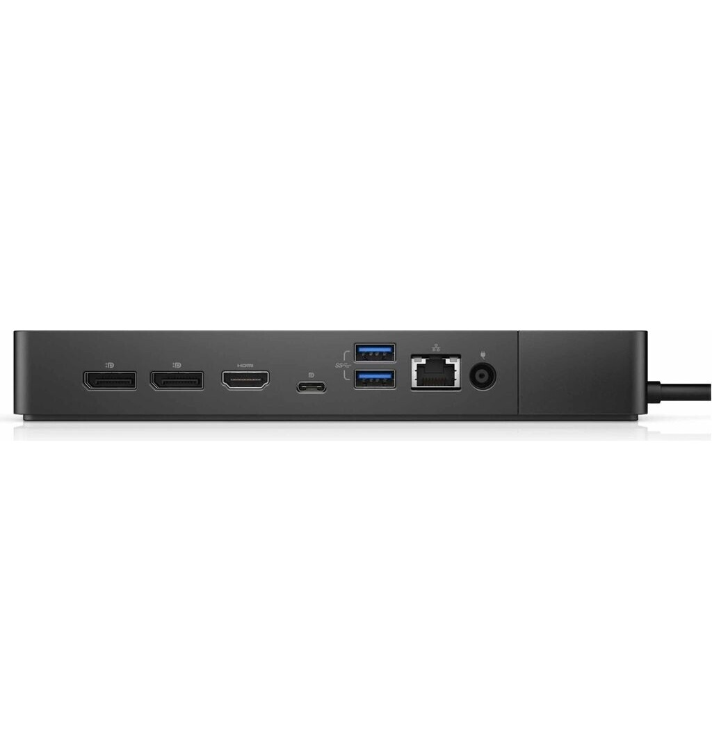 Schwarzer Docking-Port mit HDMI-, USB- und Ethernet-Anschlüssen.