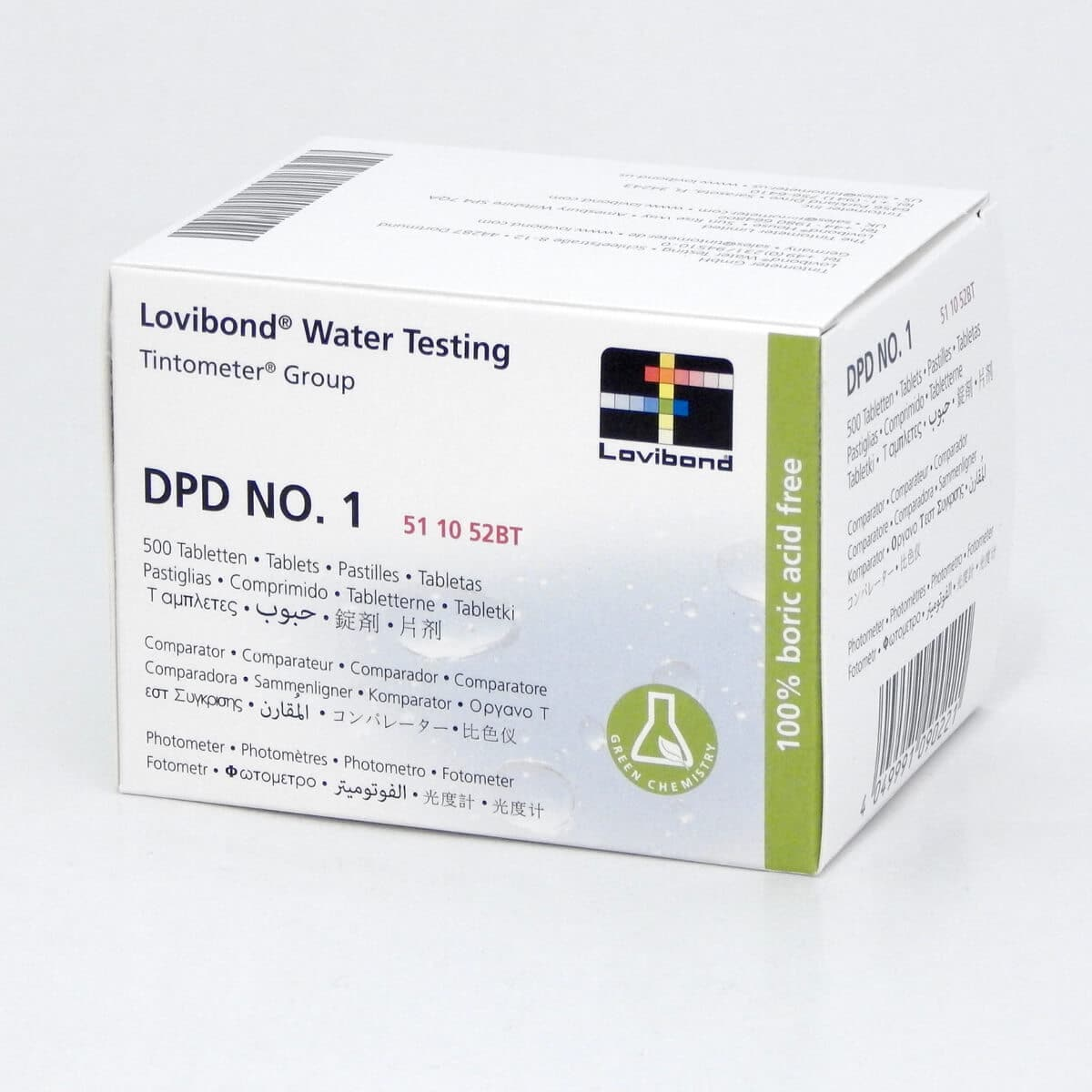 Lovibond DPD NO. 1 tabletas de análisis de agua, 500 uds. 100% sin ácido bórico.