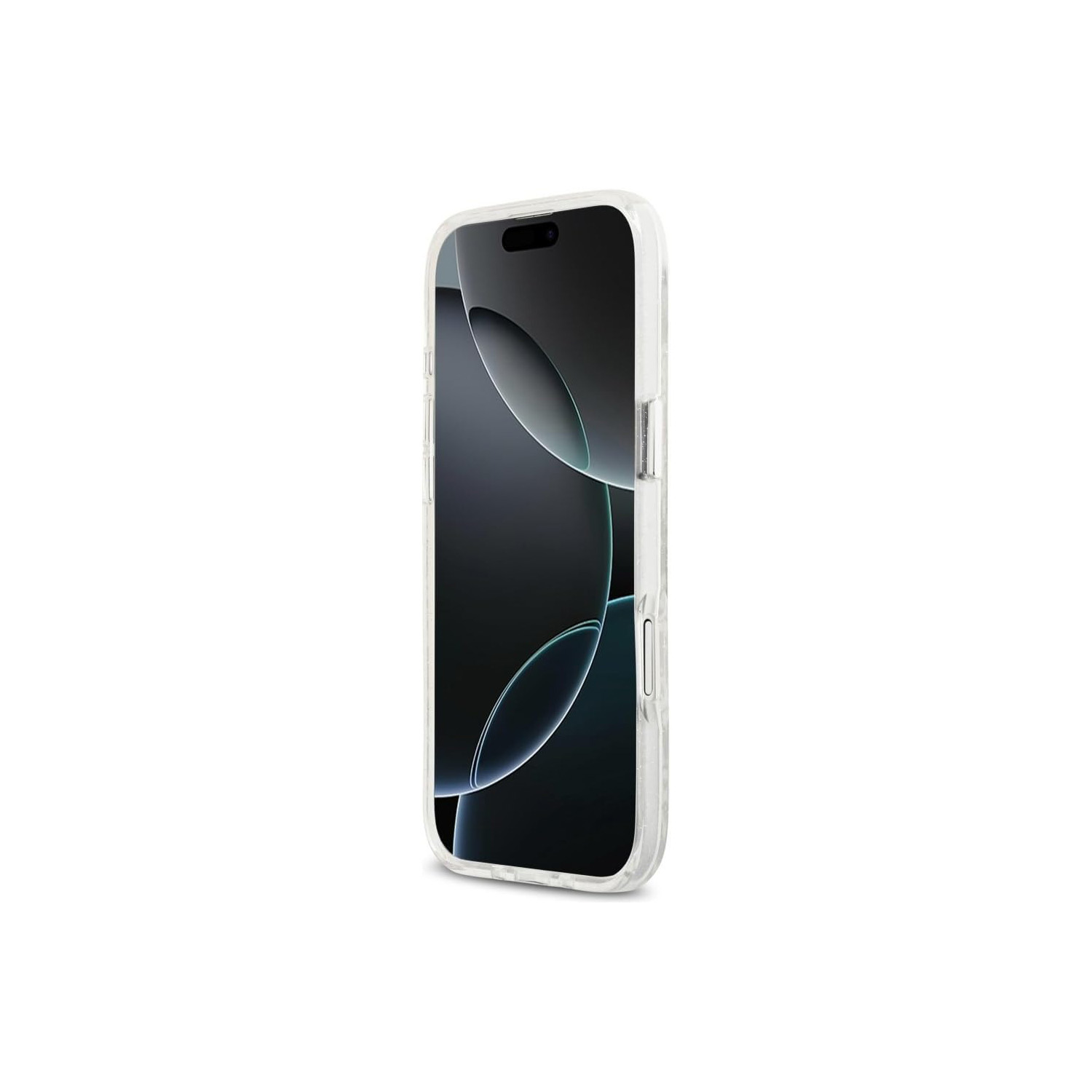 Akıllı telefonlu şeffaf telefon kılıfı.