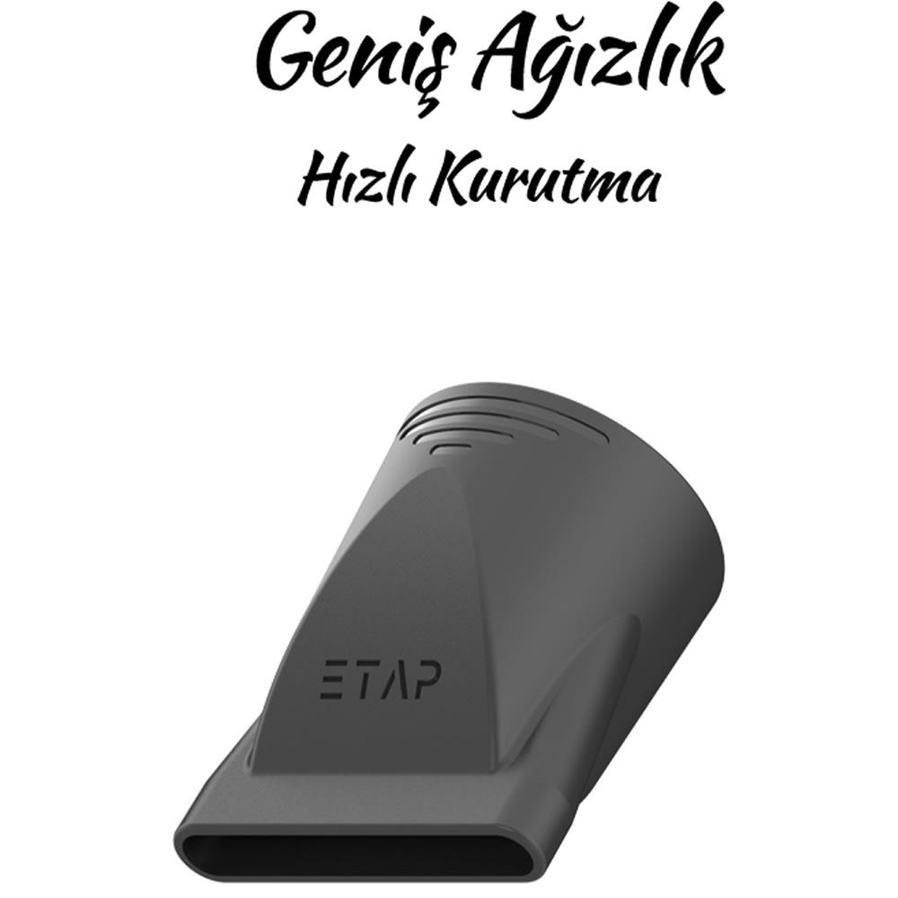ETAP logolu gri saç kurutma makinesi başlığı, beyaz arka planda.