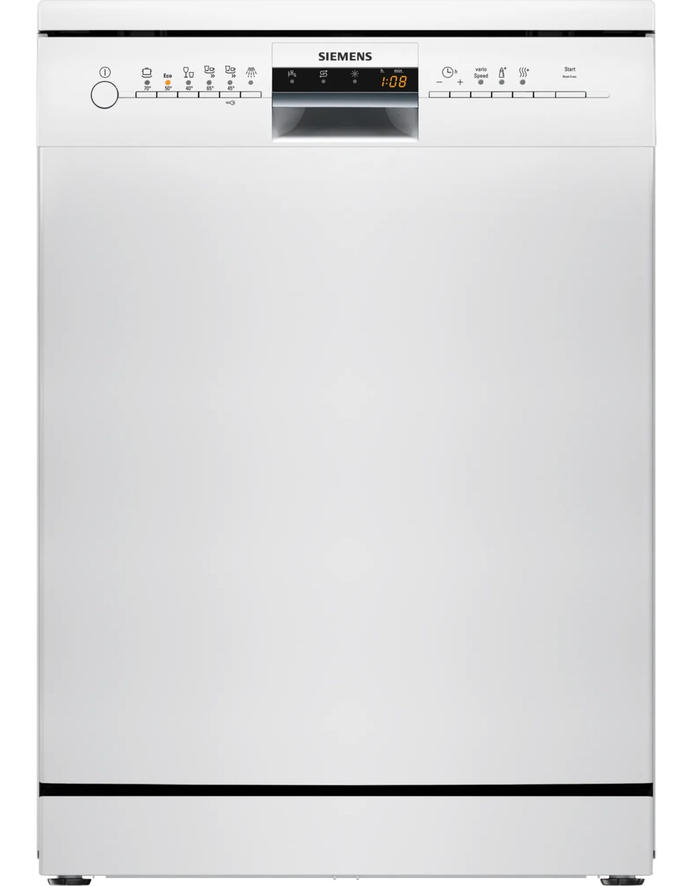 Kontrol panel ve dijital gstergeli beyaz bir Siemens bula makinesi.