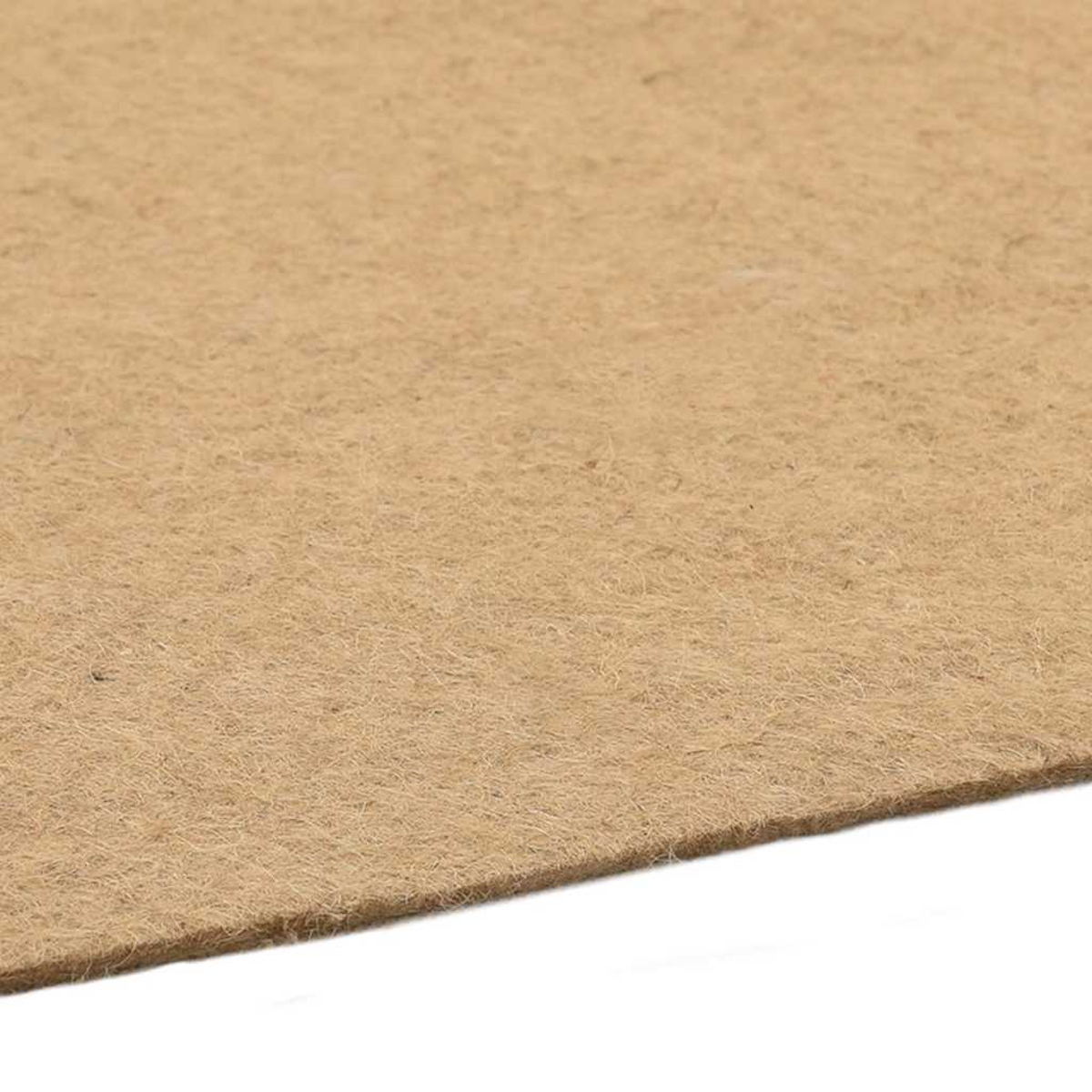 Nahaufnahme einer braunen Filzmatte mit sichtbaren Fasern.