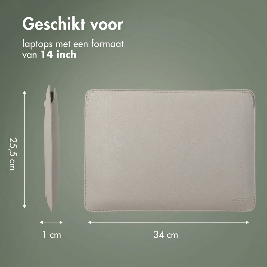 Graue Laptoptasche 34x25,5x1 cm, für 14-Zoll-Laptops.