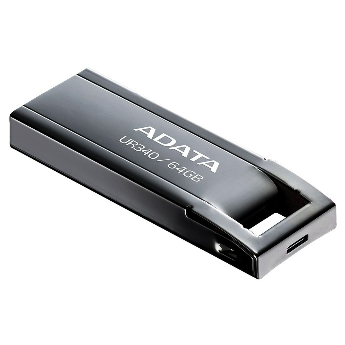 Chiavetta USB ADATA UR340 da 64 GB grigia con finitura lucida.
