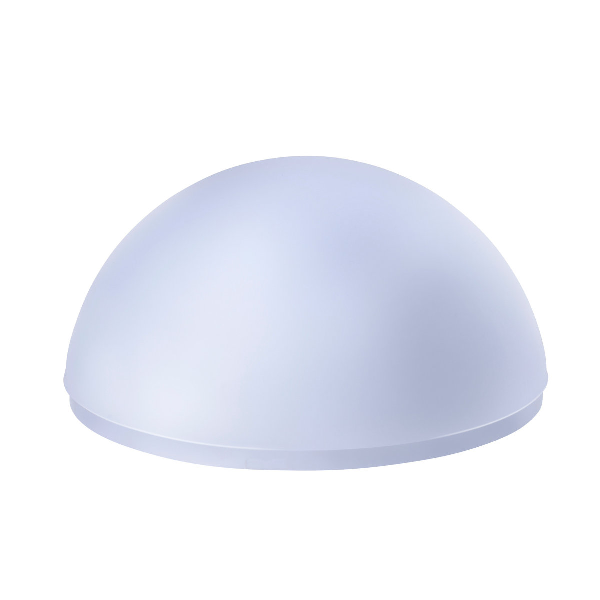 A translucent white dome on a white background.