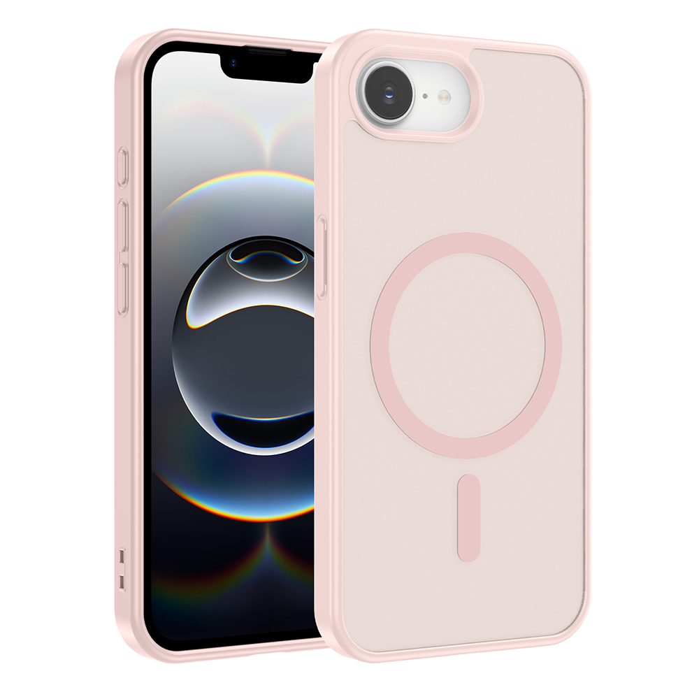 LOPARD iPhone 17E  Uyumlu M-safe Şarj Özellikli Zore Babet Kapak Telefon Kılıfı Pembe