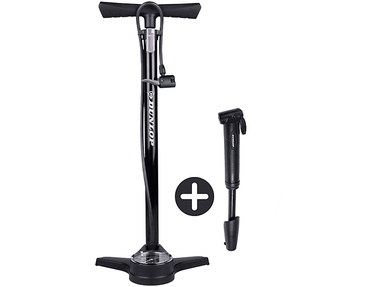Dunlop Mini Fietspomp – 20-46 Cm, Zwart, Compact En Handig Voor Onderweg, Voor Elk Type Fiets