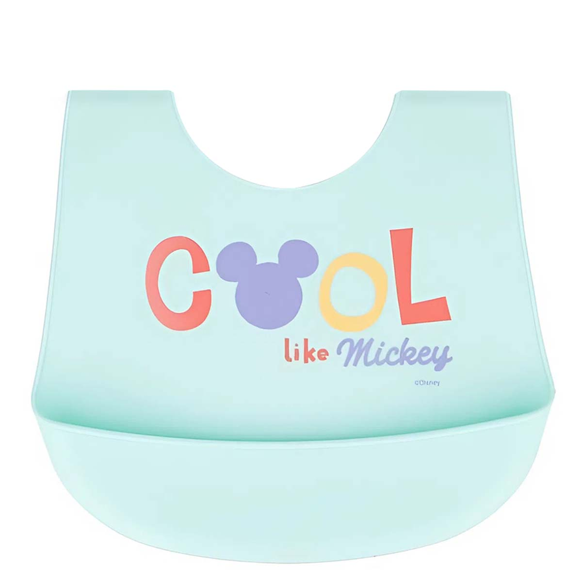 Bavaglino azzurro con stampa "COOL like Mickey".
