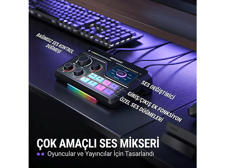FIFINE Ampligame SC8 USB Oyuncu Audio Mixer Fiyat & Özellik