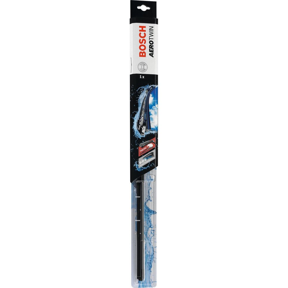 Emballage d'essuie-glace Bosch Aerotwin avec illustration.