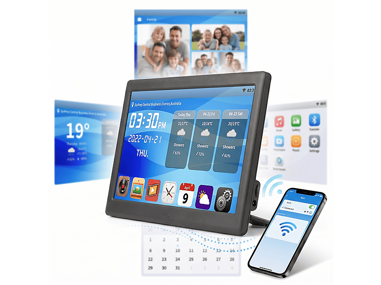 DEBUY 10 Zoll WLAN-Display mit Wetter digitaler Wecker | SATURN