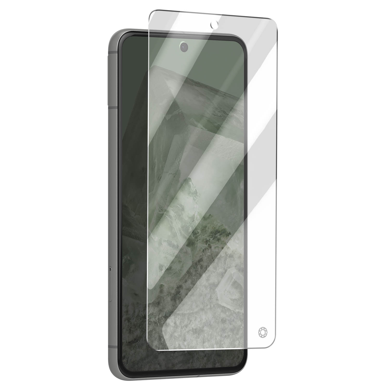 Un smartphone avec un film protecteur d'écran qui le recouvre.