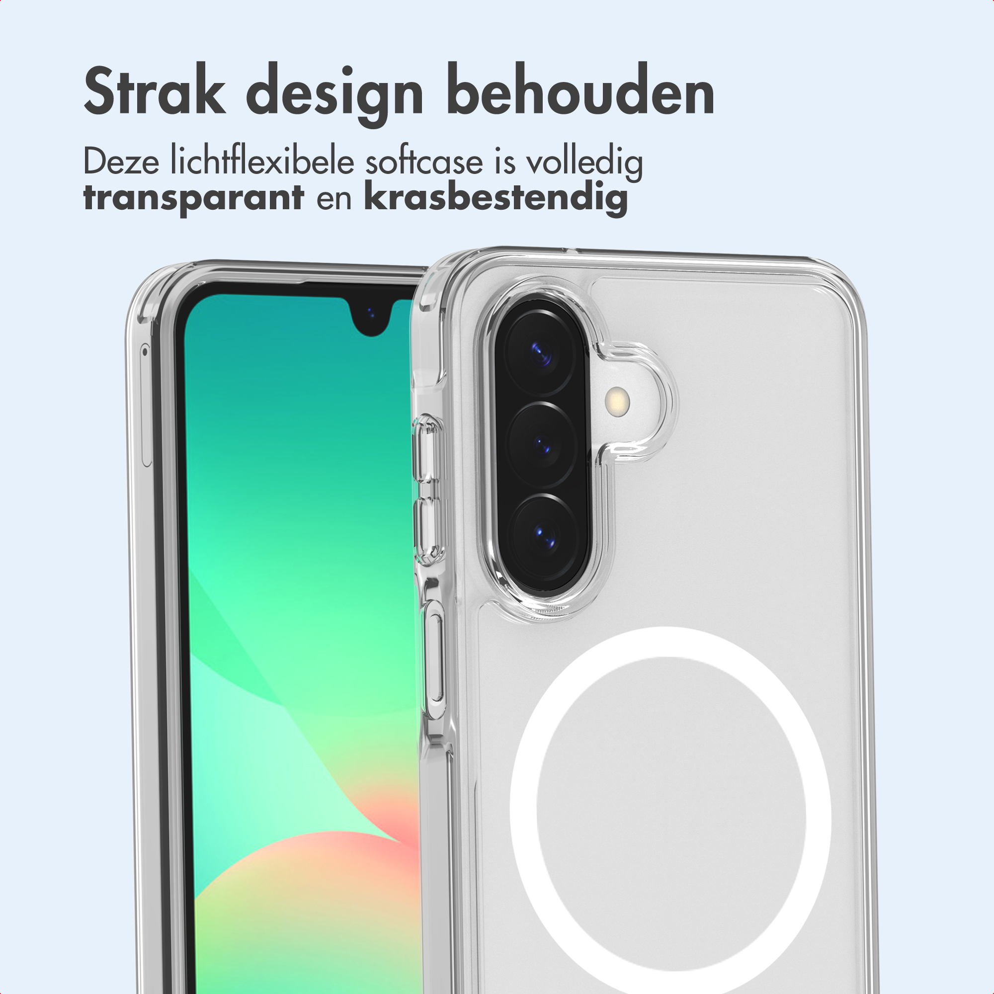 Transparente Handyhülle mit Kamera und Kreisdetail