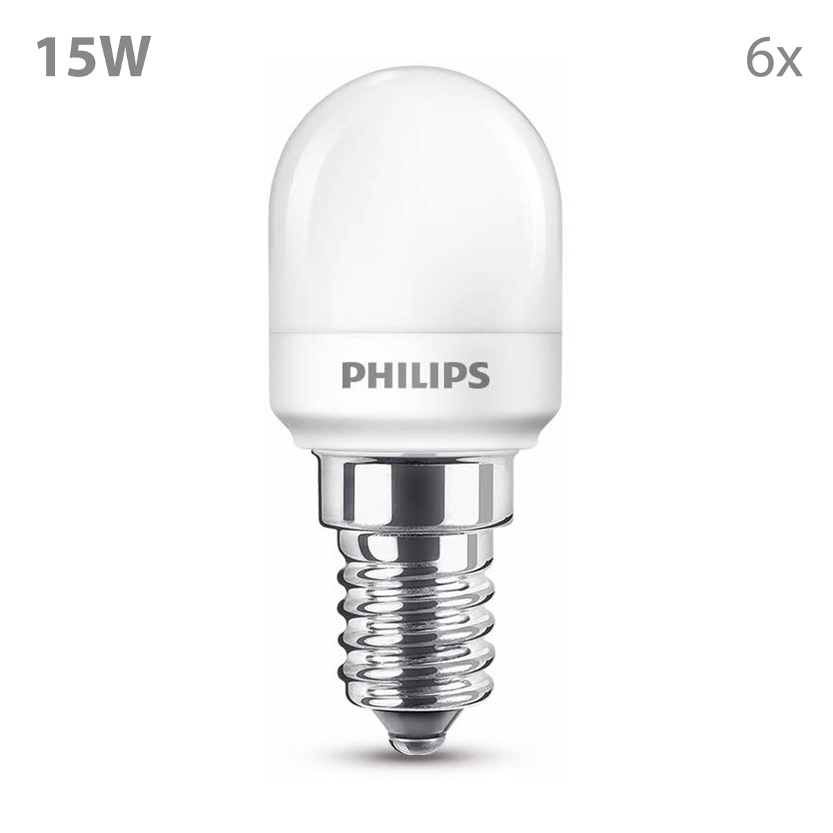 A white Philips bulb, 15W, pack of 6.