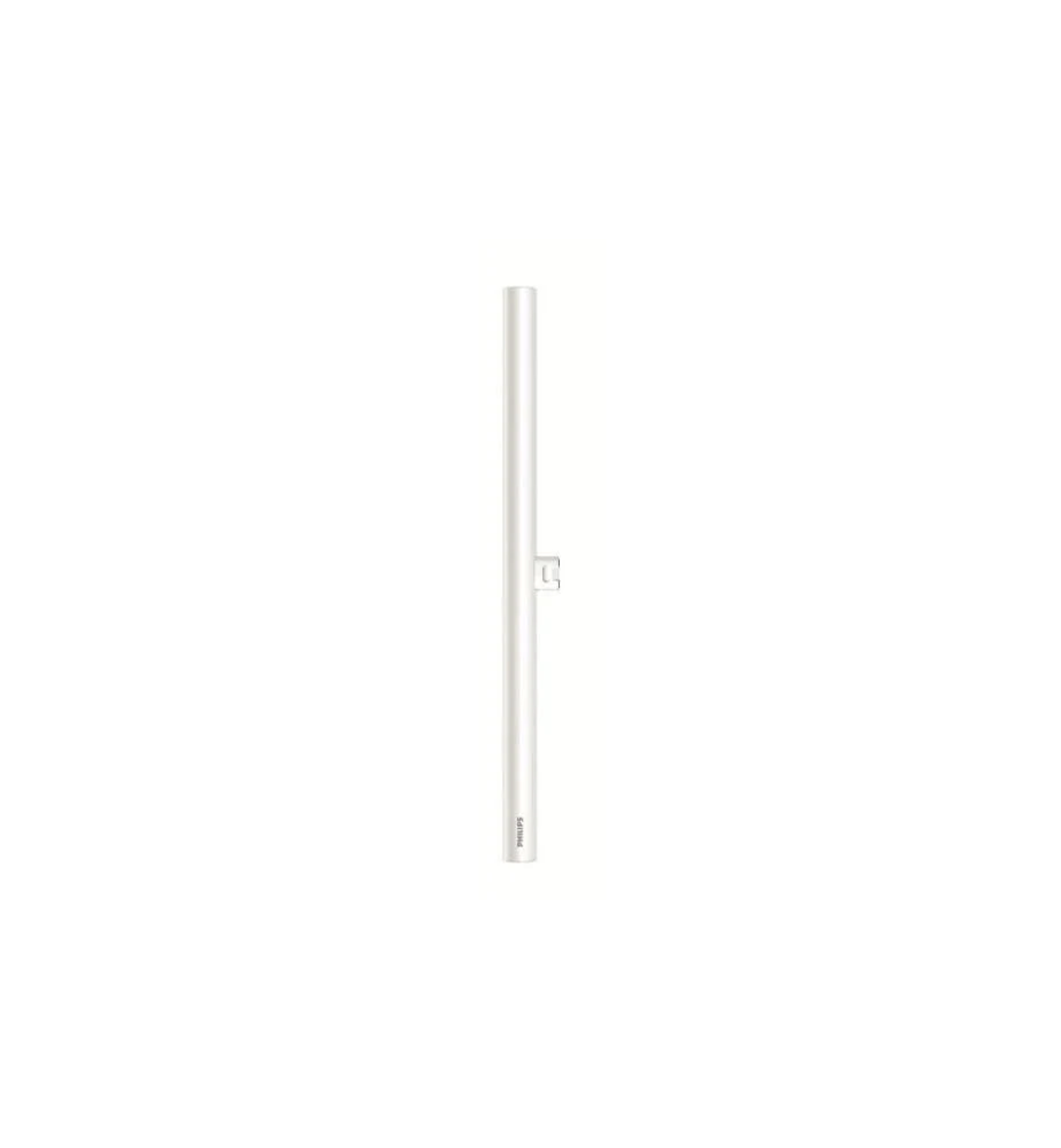Un objet lumineux Philips blanc et fin sur fond blanc.