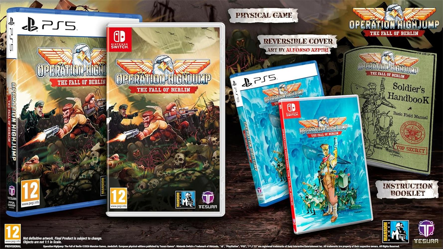 Spielcover und Handbuch für Operation Highjump: The Fall of Berlin für PS5 und Switch.