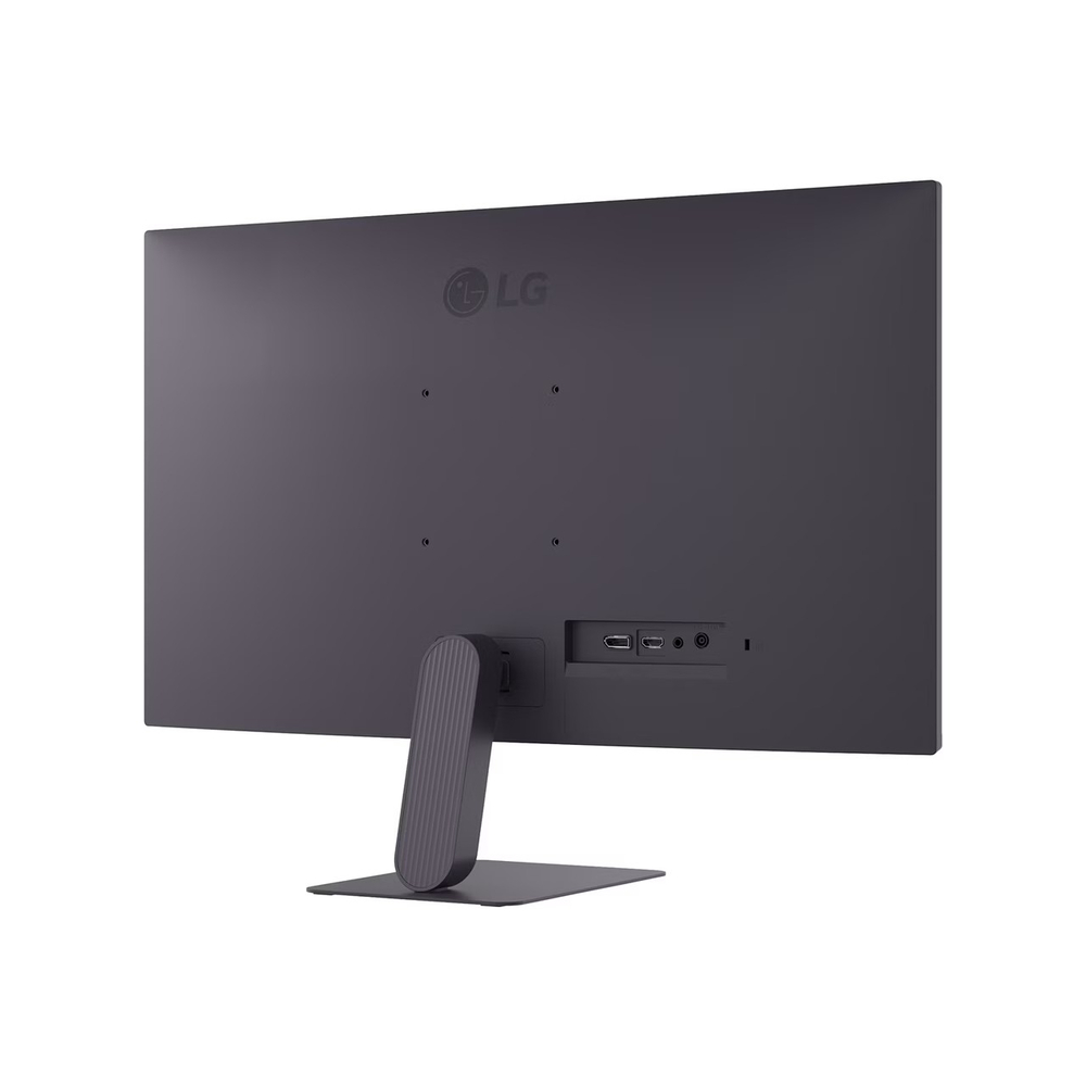 LG logosu ve bağlantı noktaları olan koyu renkli monitörün arkası.