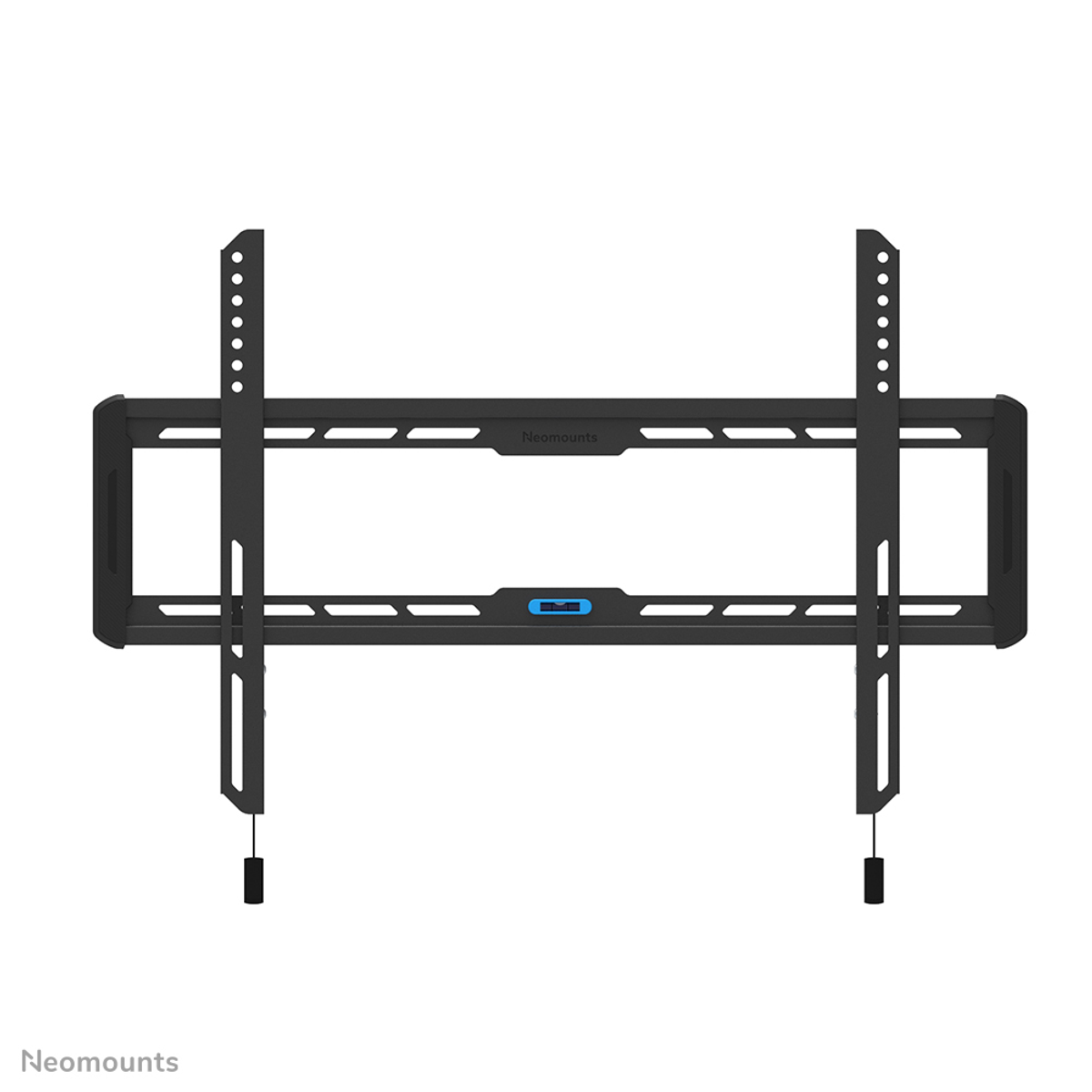 Black swivel TV wall mount with integrated level and Neomounts logo.