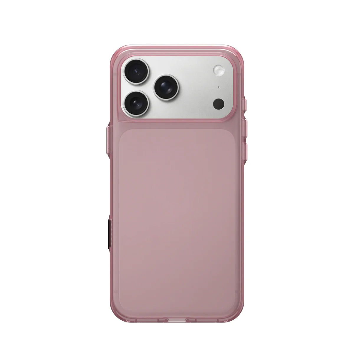 Rosas iPhone-Hülle mit drei Kameras und silbernem Akzent.
