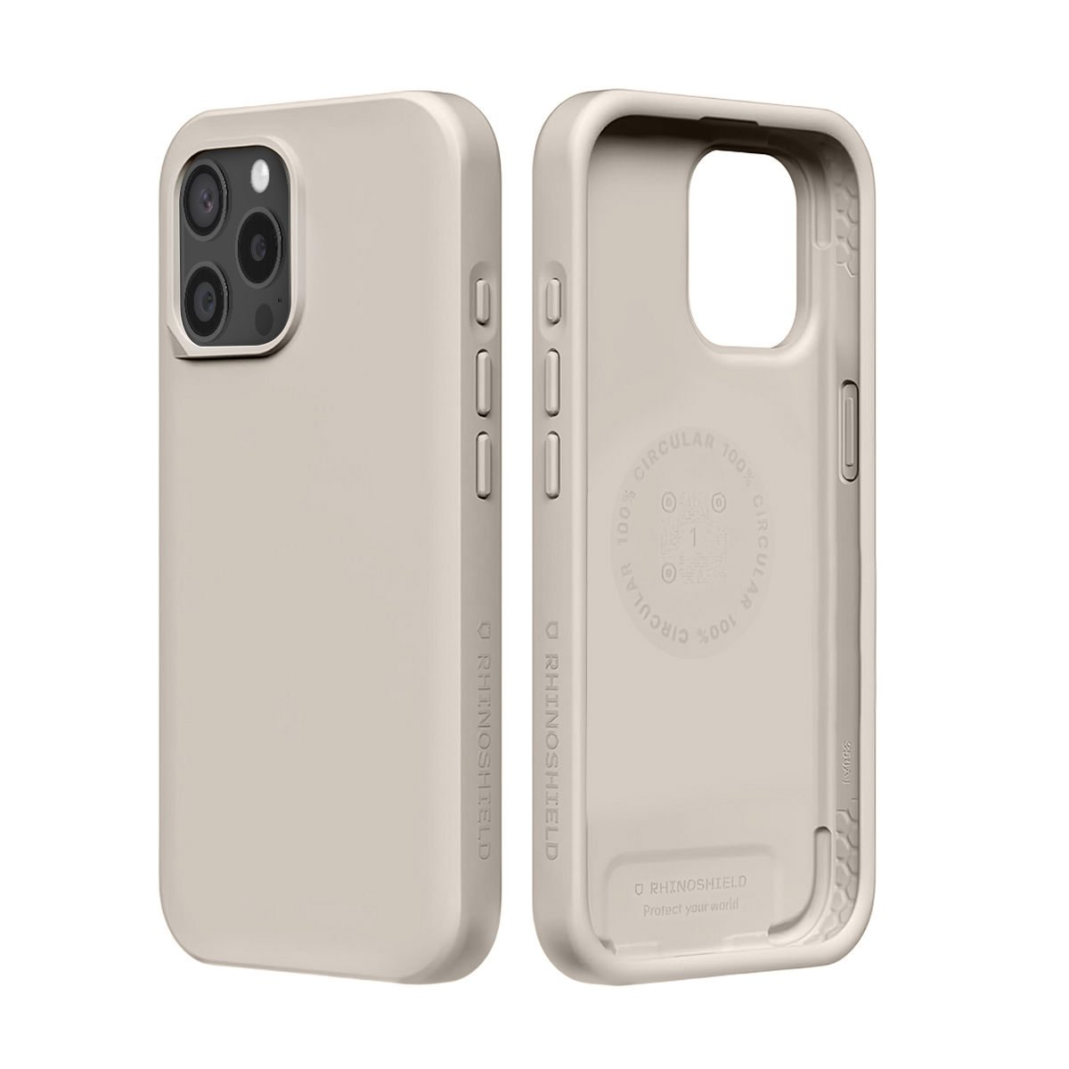 Twee witte telefoonhoesjes naast elkaar, voor- en achterkant zichtbaar.