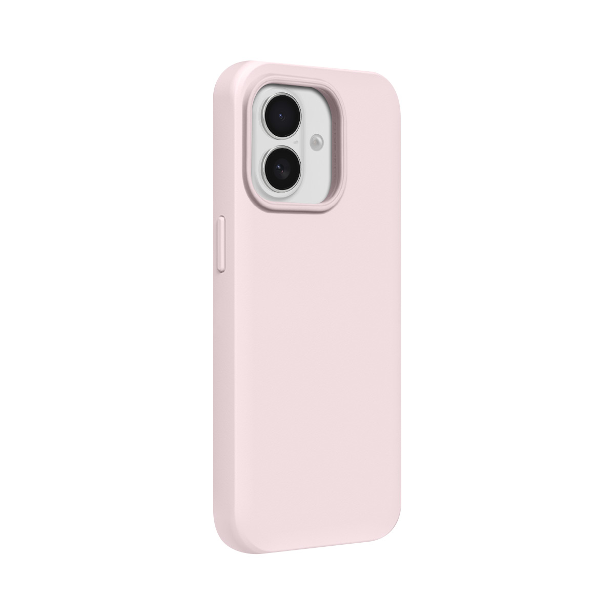 Een roze telefoonhoes met twee cameralenzen en een grijze behuizing.