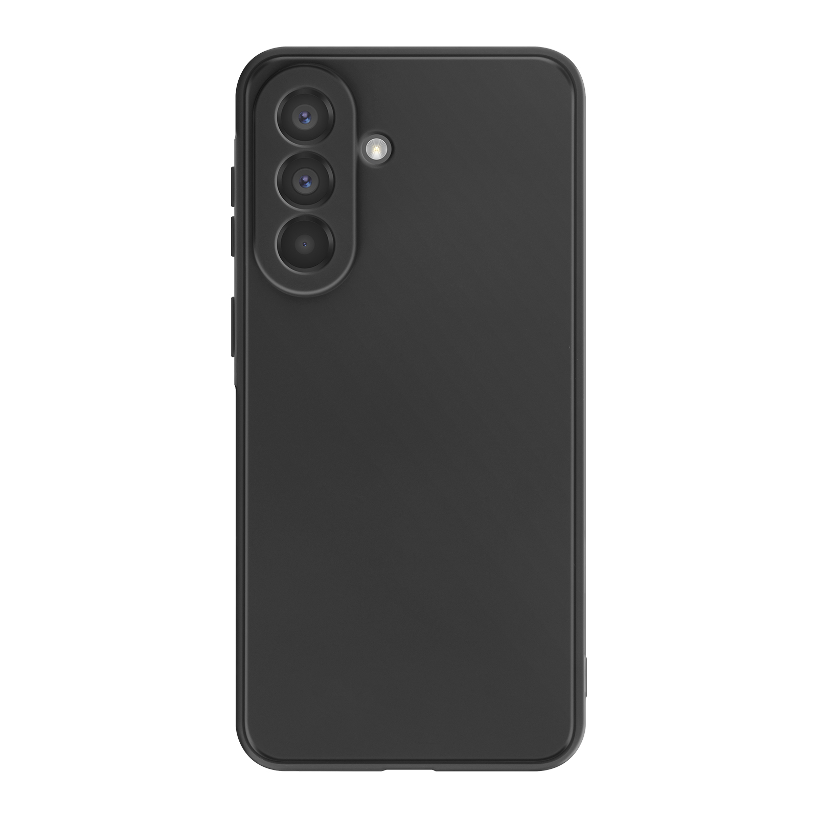 Smartphone noir avec trois objectifs photo arrière et un flash.