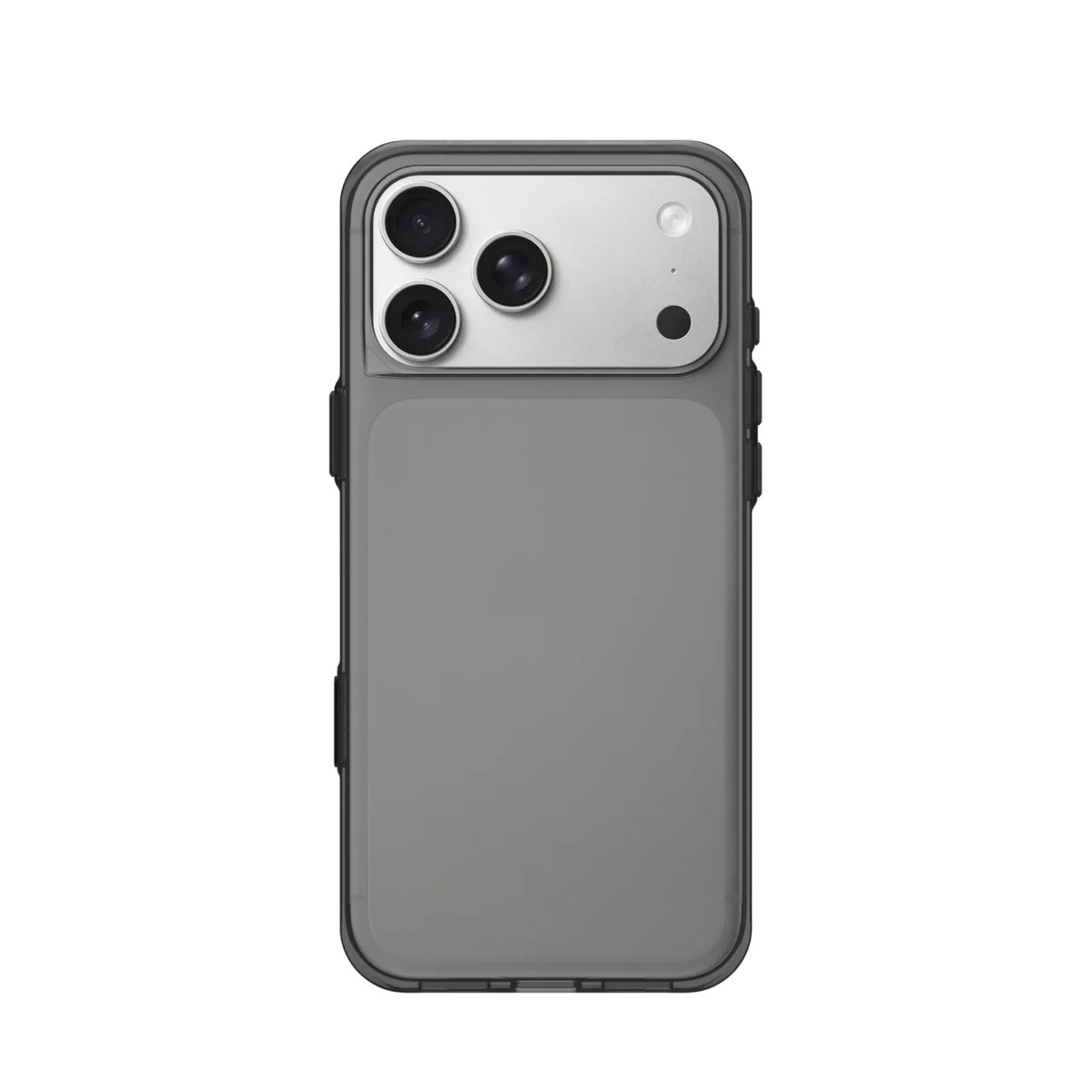 Arrière d'un smartphone gris avec trois caméras et un flash.