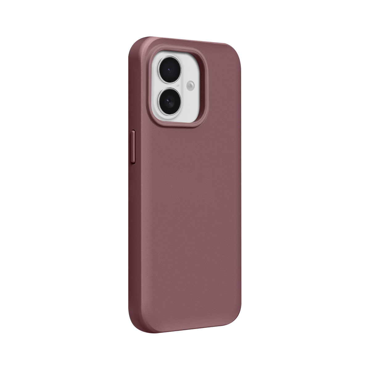 Une coque de téléphone couleur rose poudré avec deux objectifs d'appareil photo.