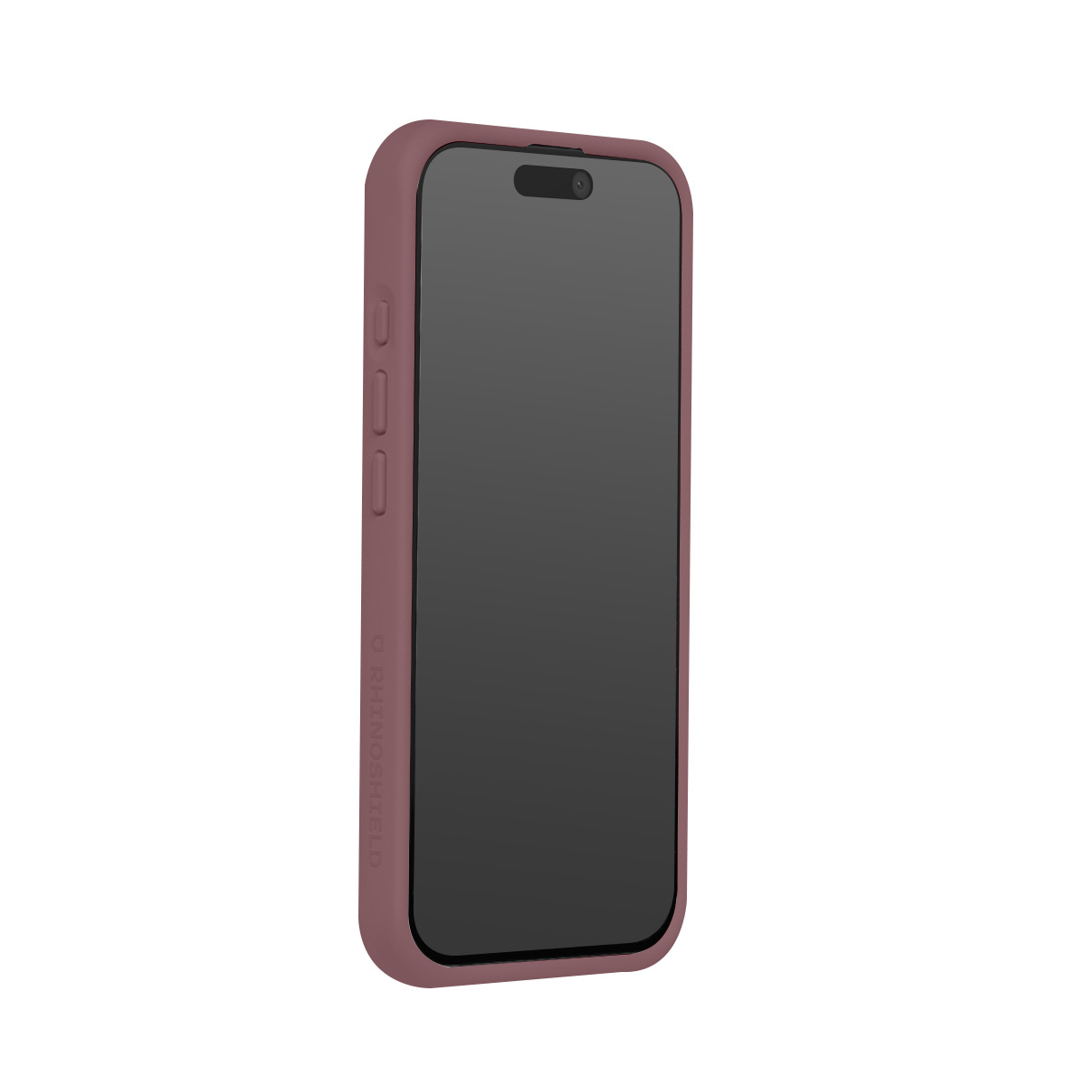 Une coque de téléphone mauves avec un écran sombre et une découpe caméra.