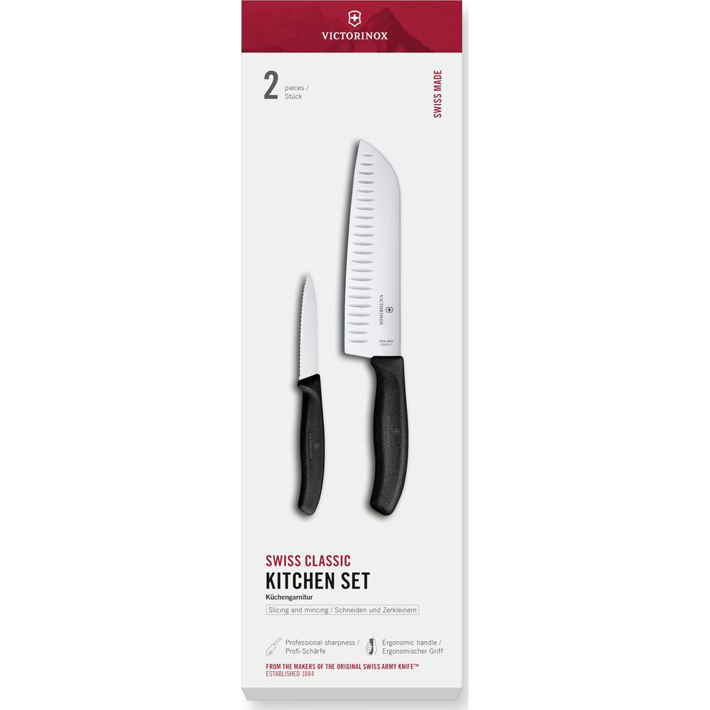 Victorinox Swiss Classic Küchenset: 2-teiliges Set mit Santokumesser und Schälmesser.