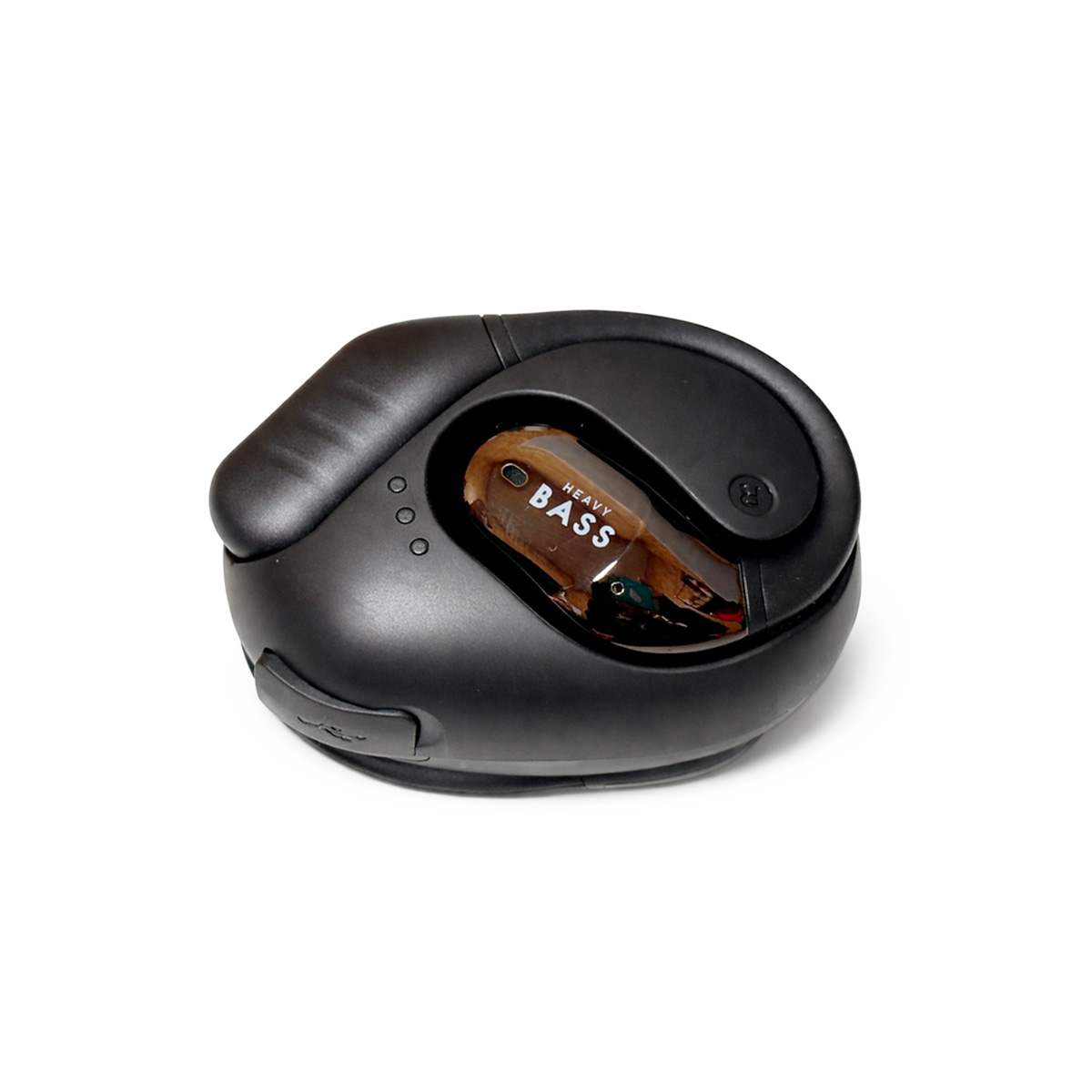 Ratón inalámbrico negro con carcasa transparente que 