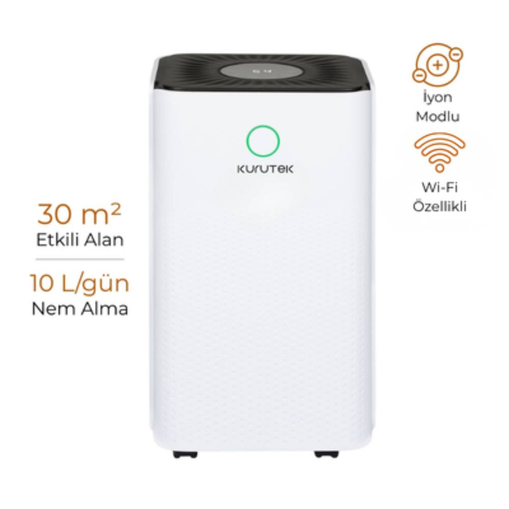 İyon modlu ve Wi-Fi özellikli beyaz nem alma cihazı, 30 m².